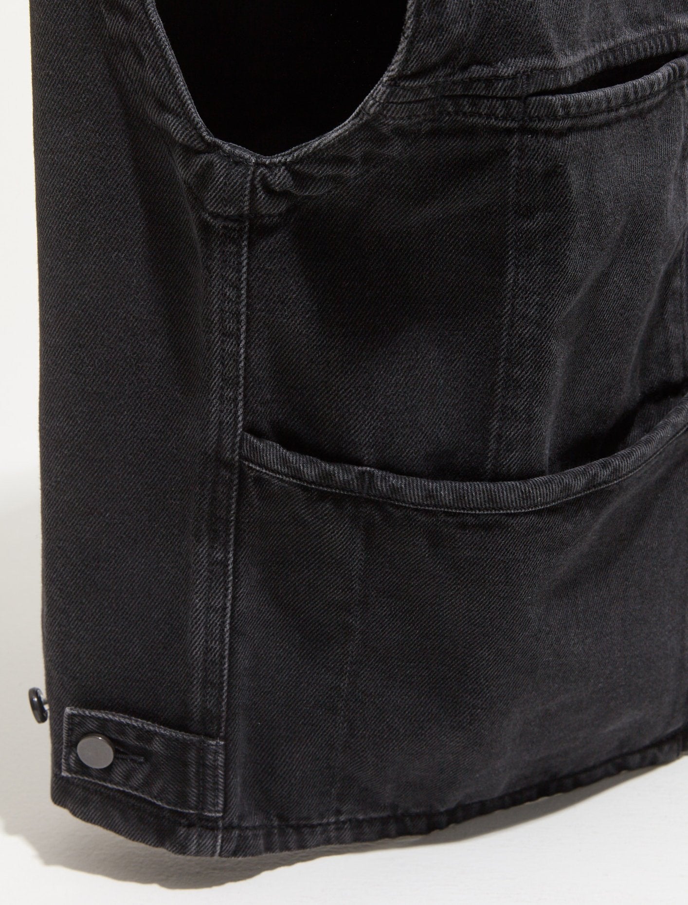 4 Pocket Gilet in Bleached Black