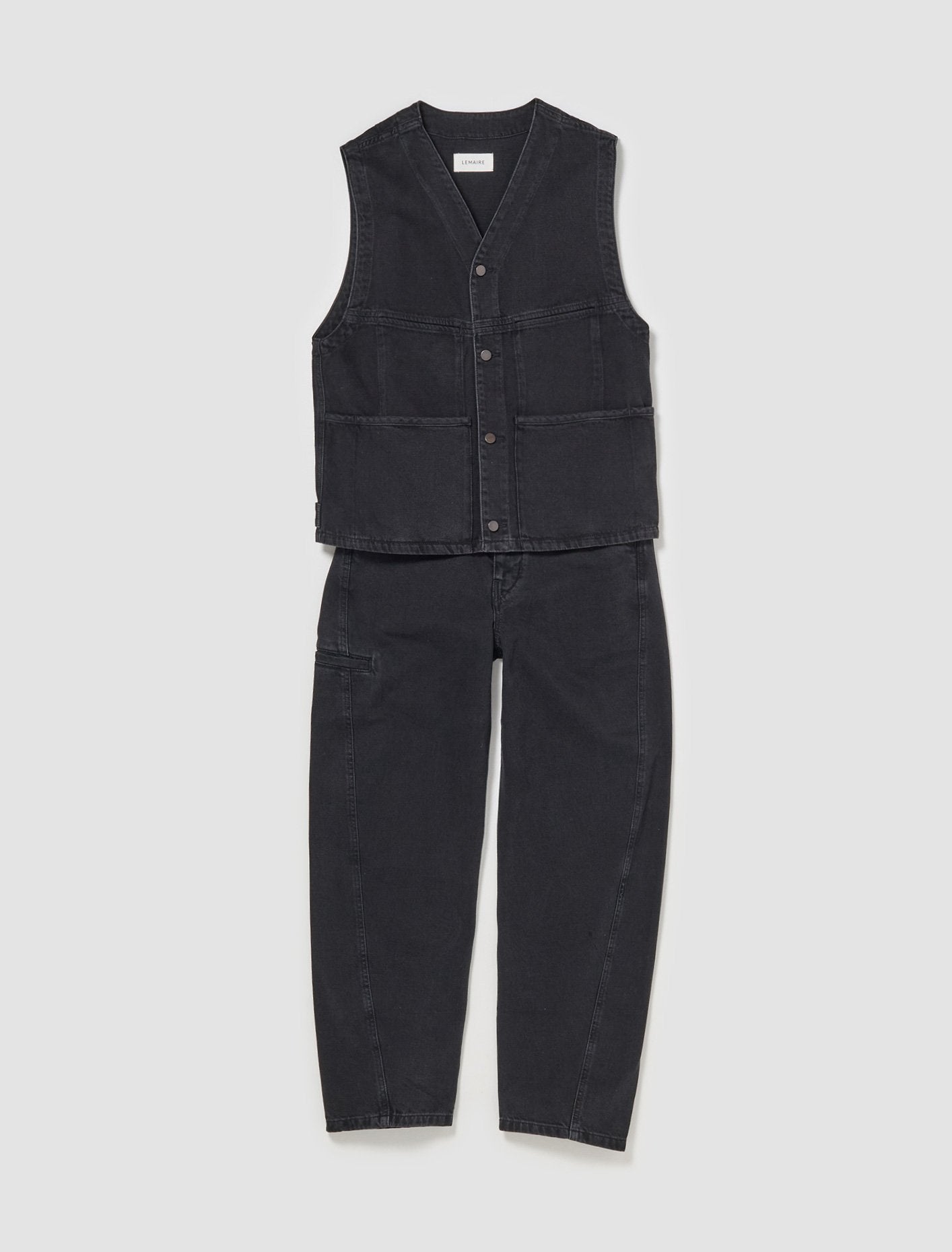 4 Pocket Gilet in Bleached Black