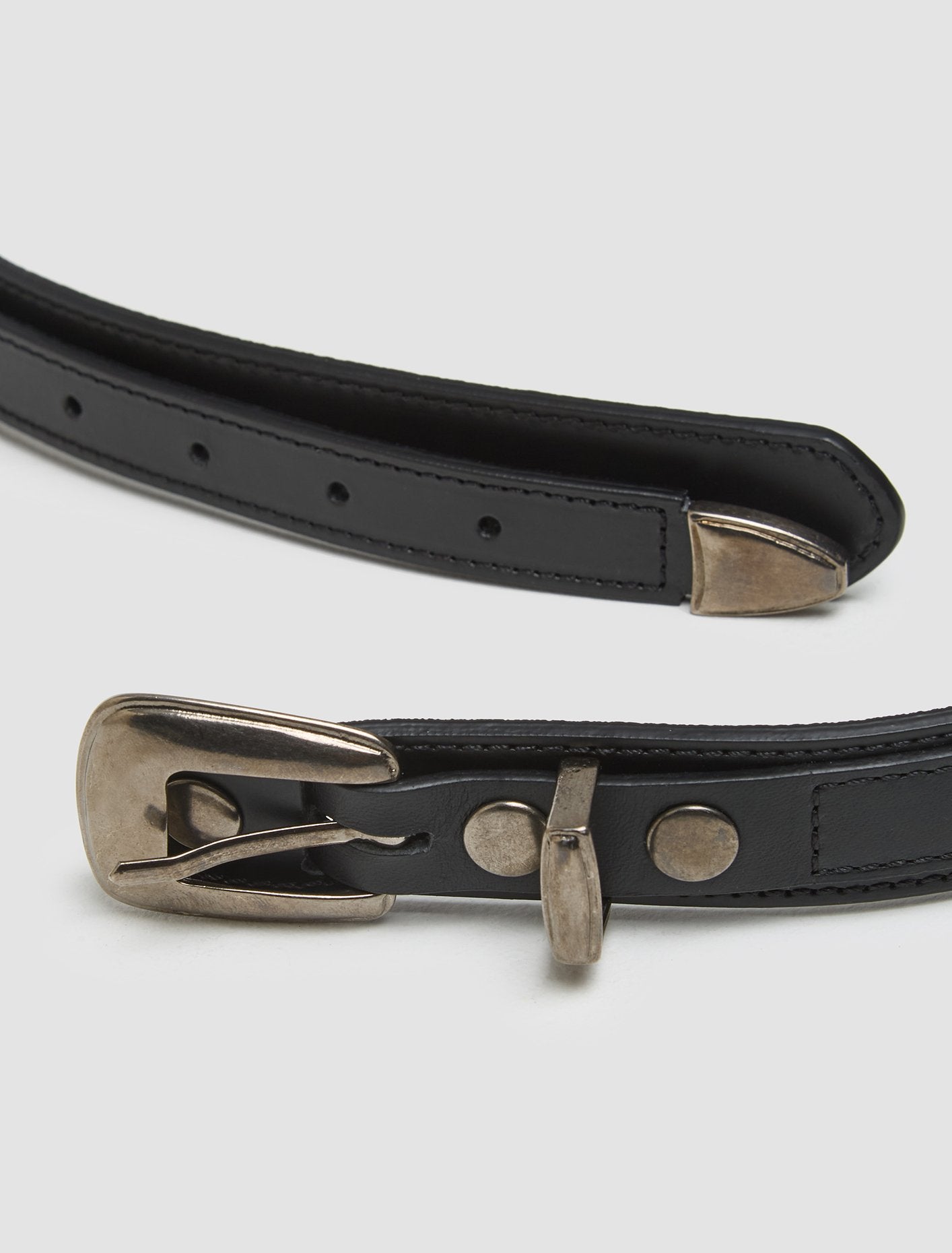 Minimal Western Belt in Black