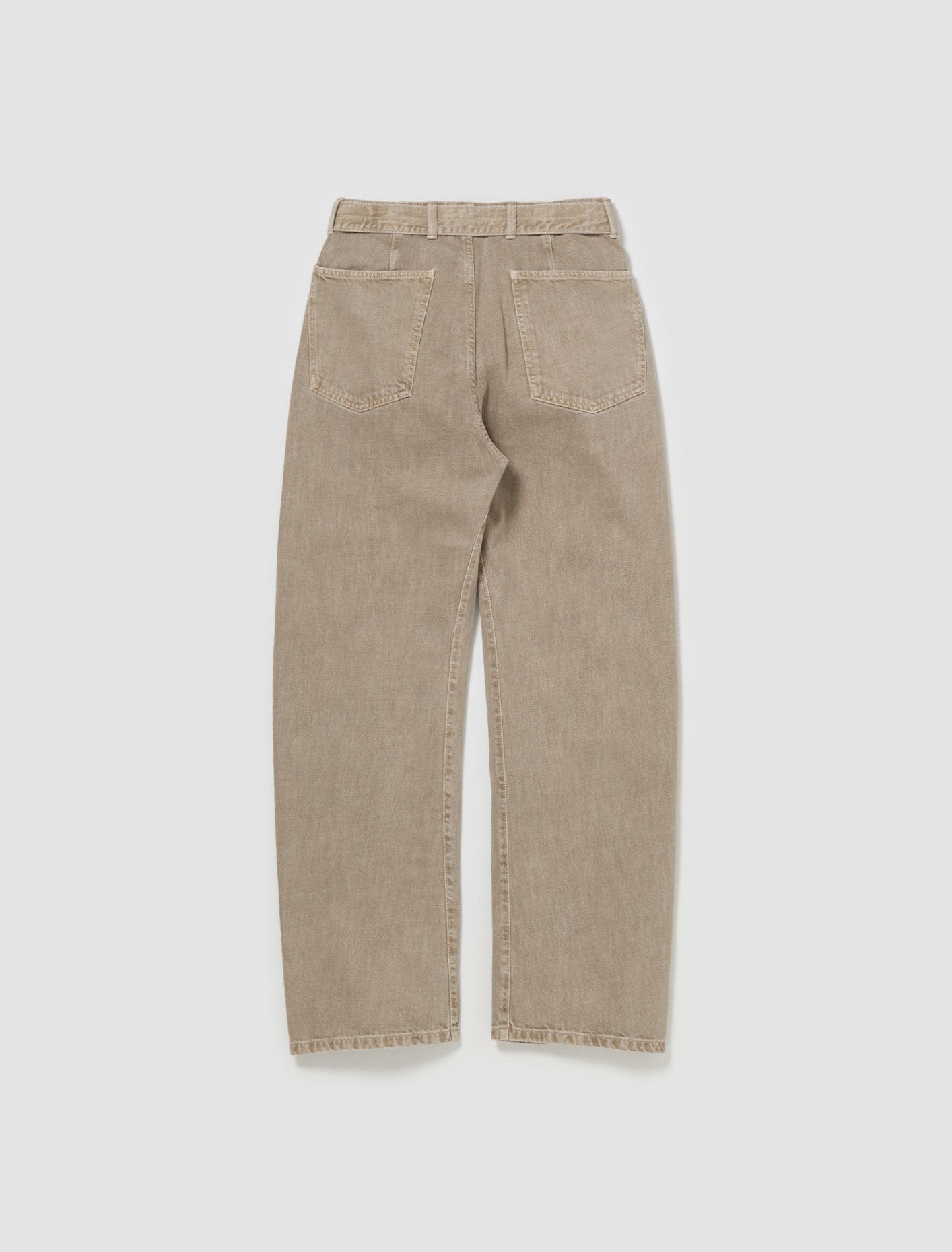 Twisted Belted Pants in Denim Snow Beige