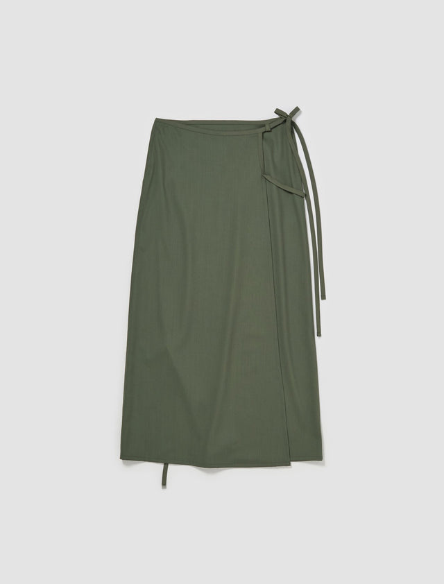 Light Tailored Skirt in Smoky Green