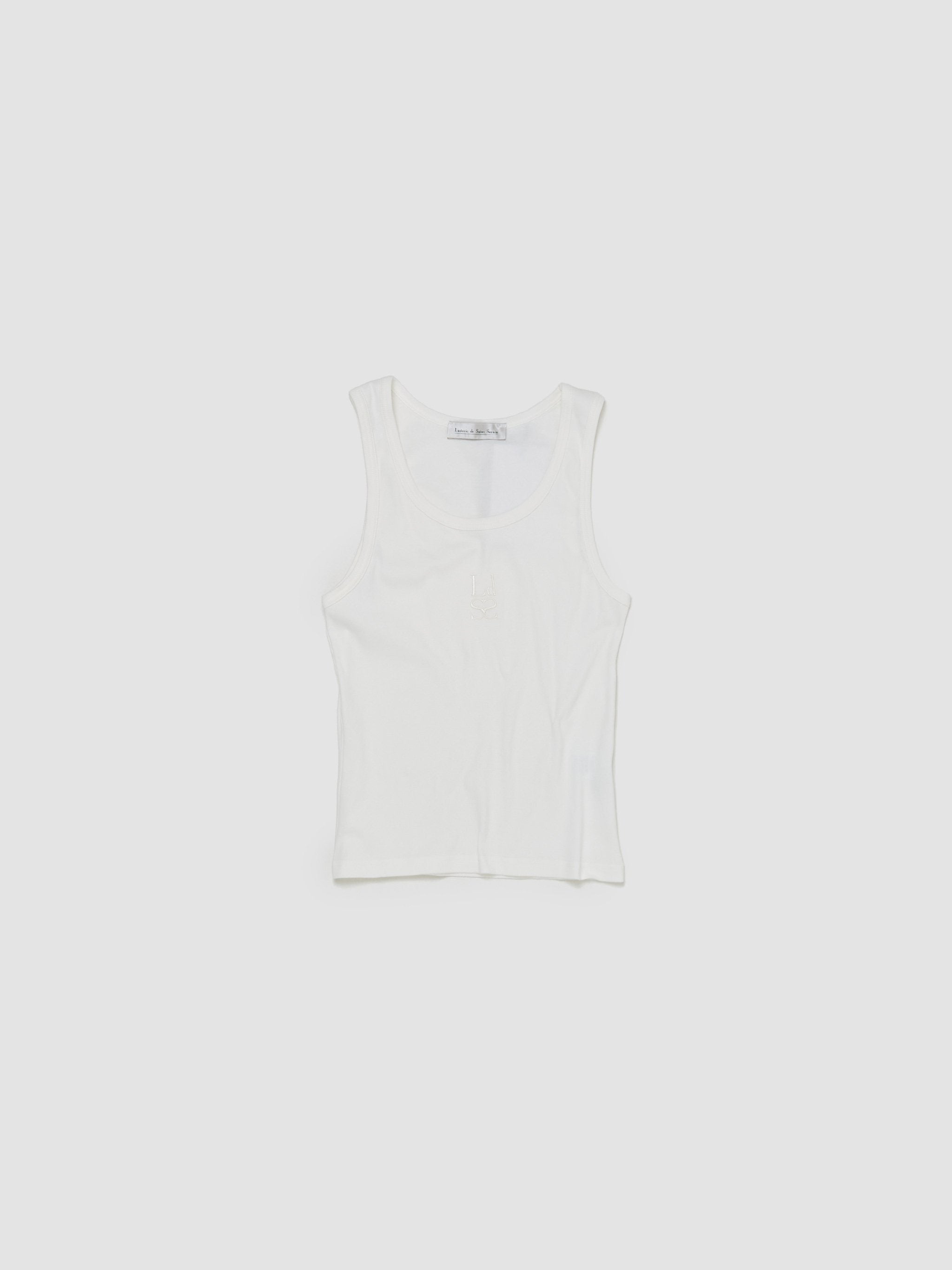 Neo Soft Ribbed Tank Top in White