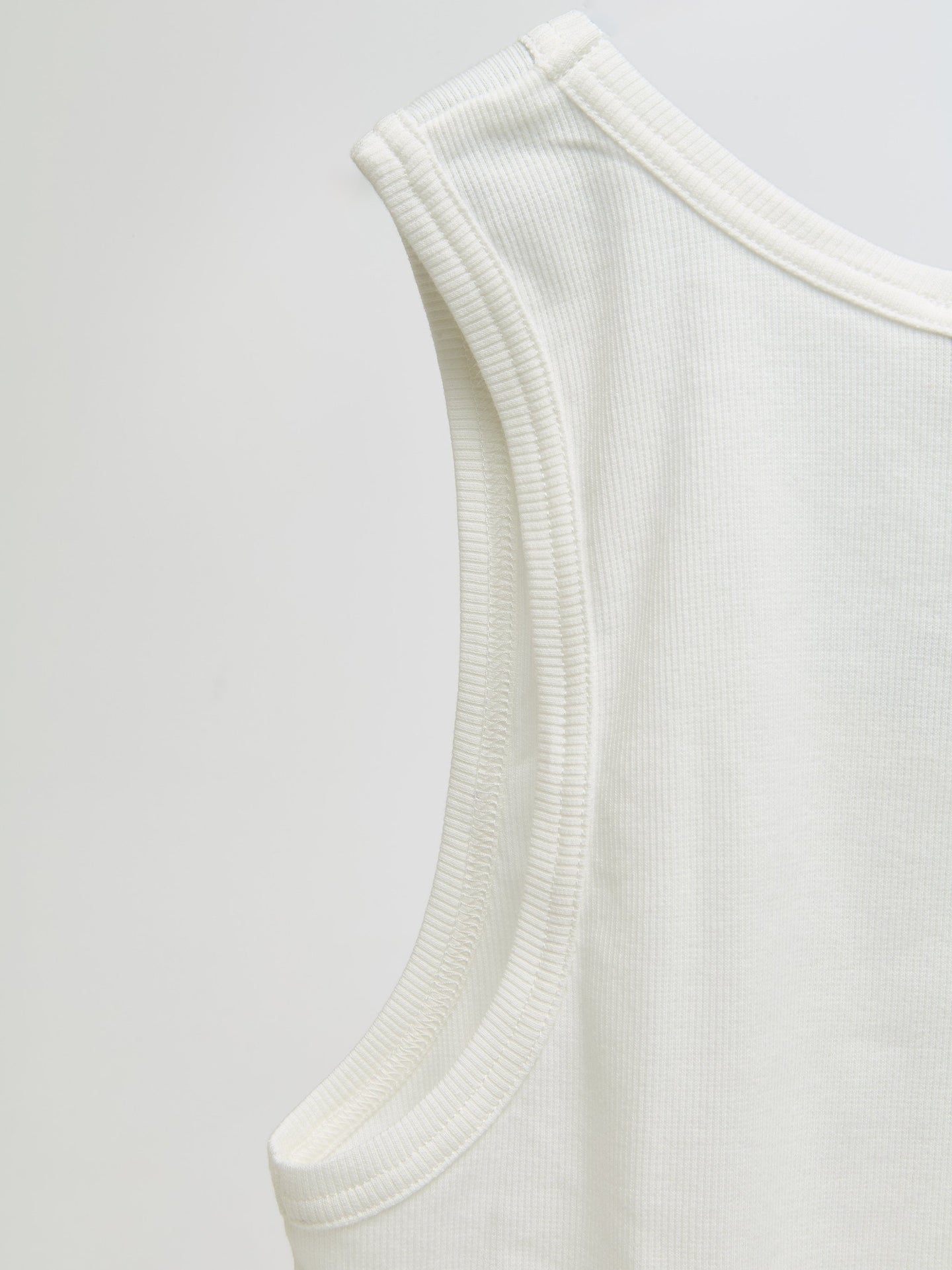 Neo Soft Ribbed Tank Top in White