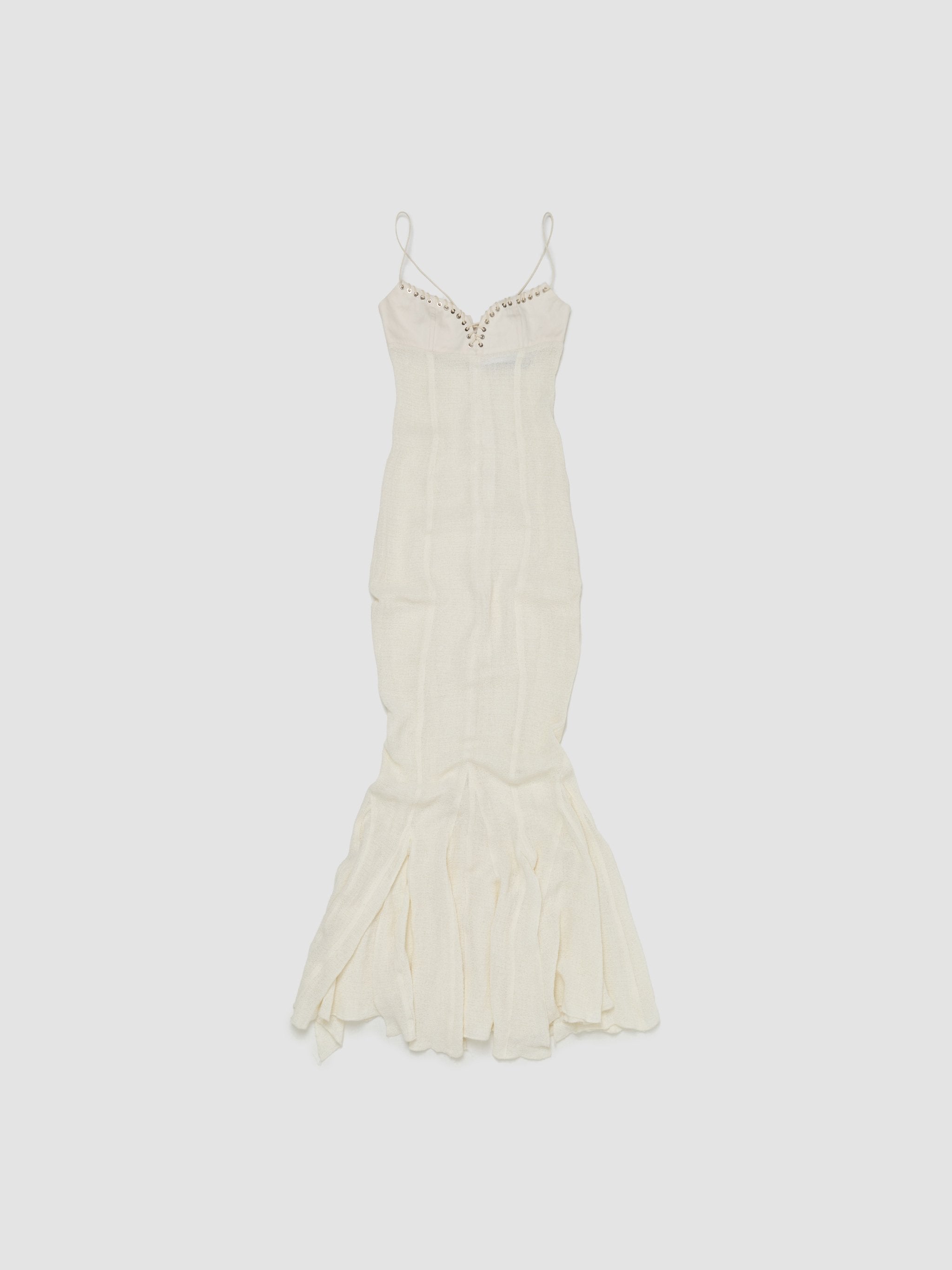 Mermaid Bi Long Dress in White