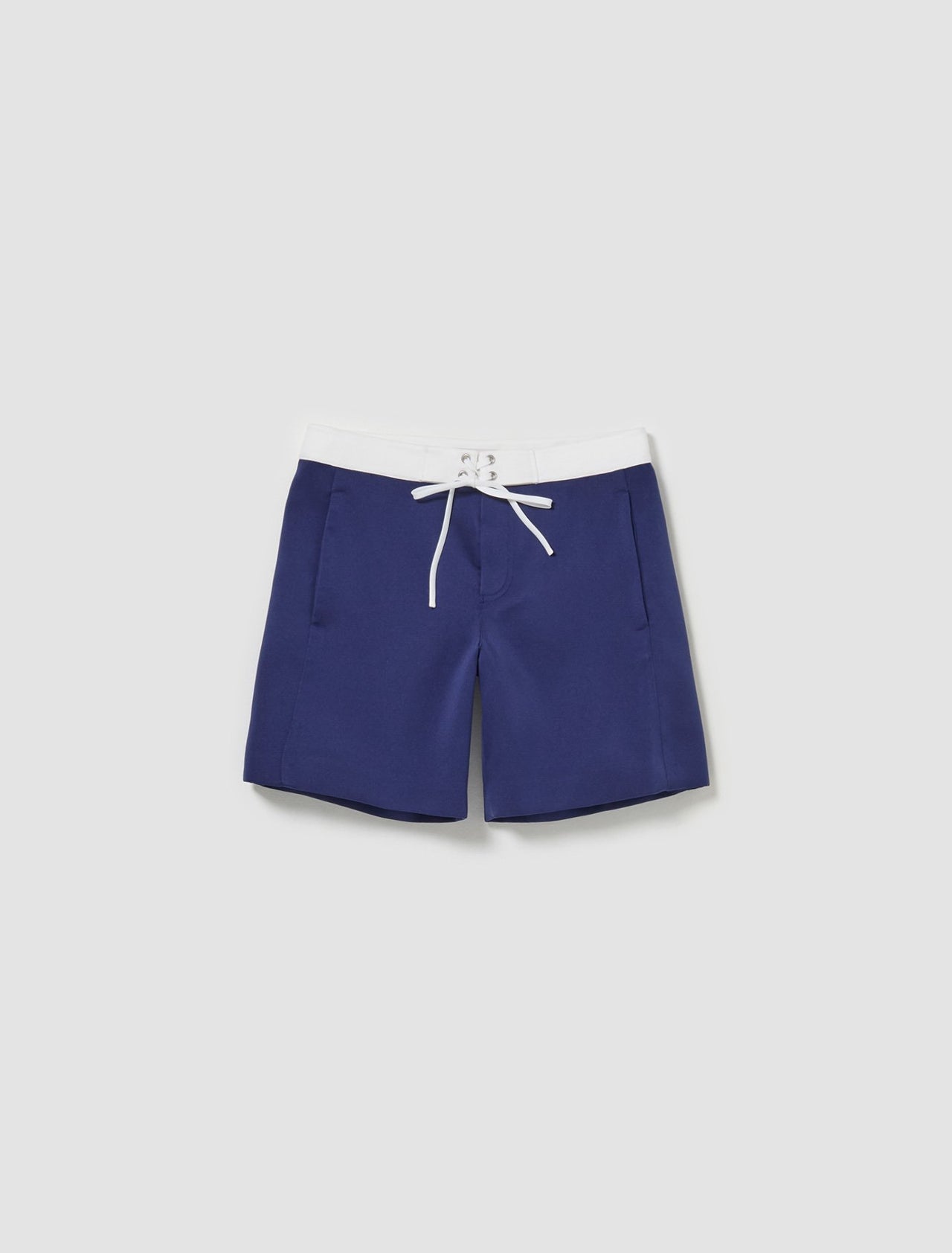 Satin Bermudas in Ink Blue & White