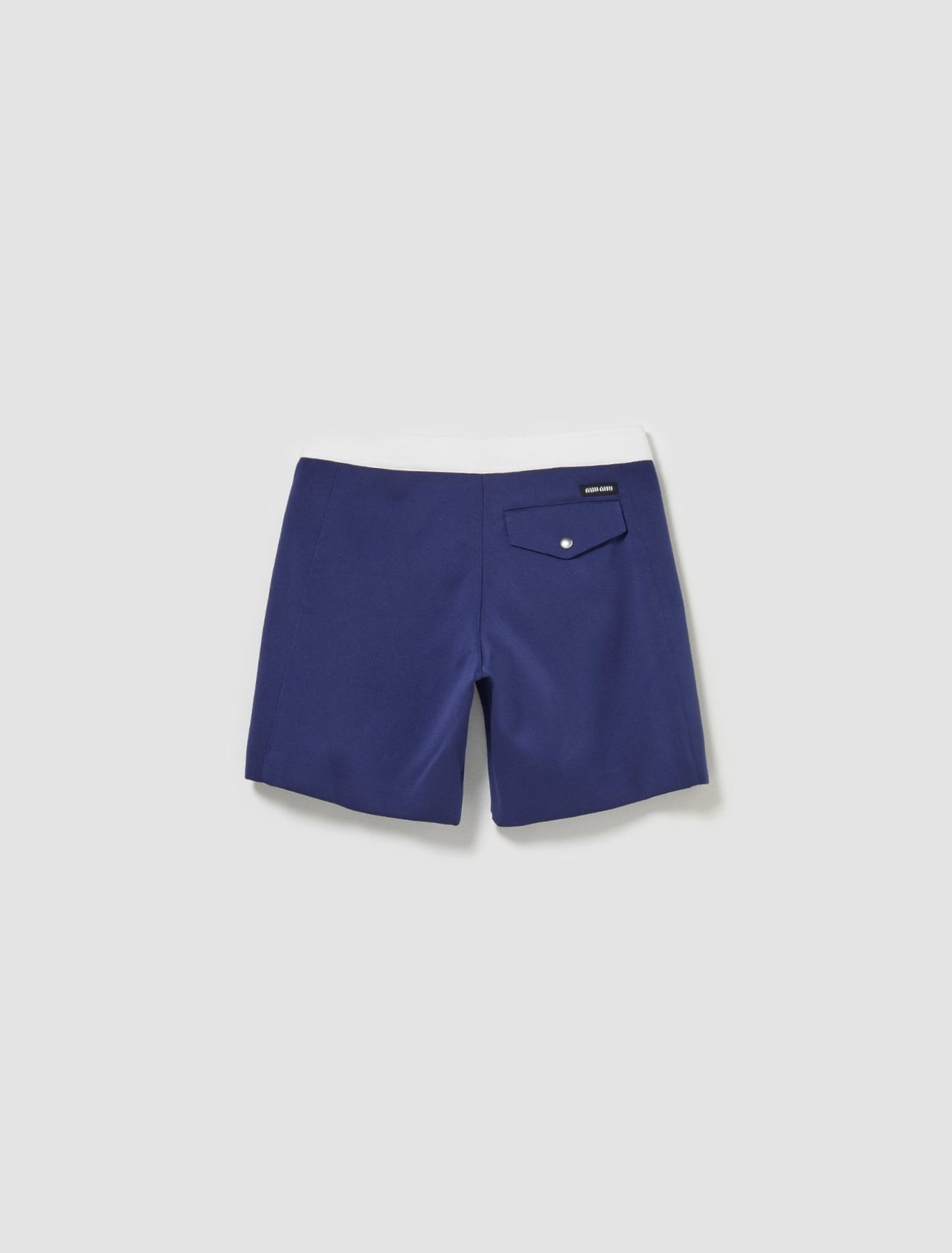 Satin Bermudas in Ink Blue & White