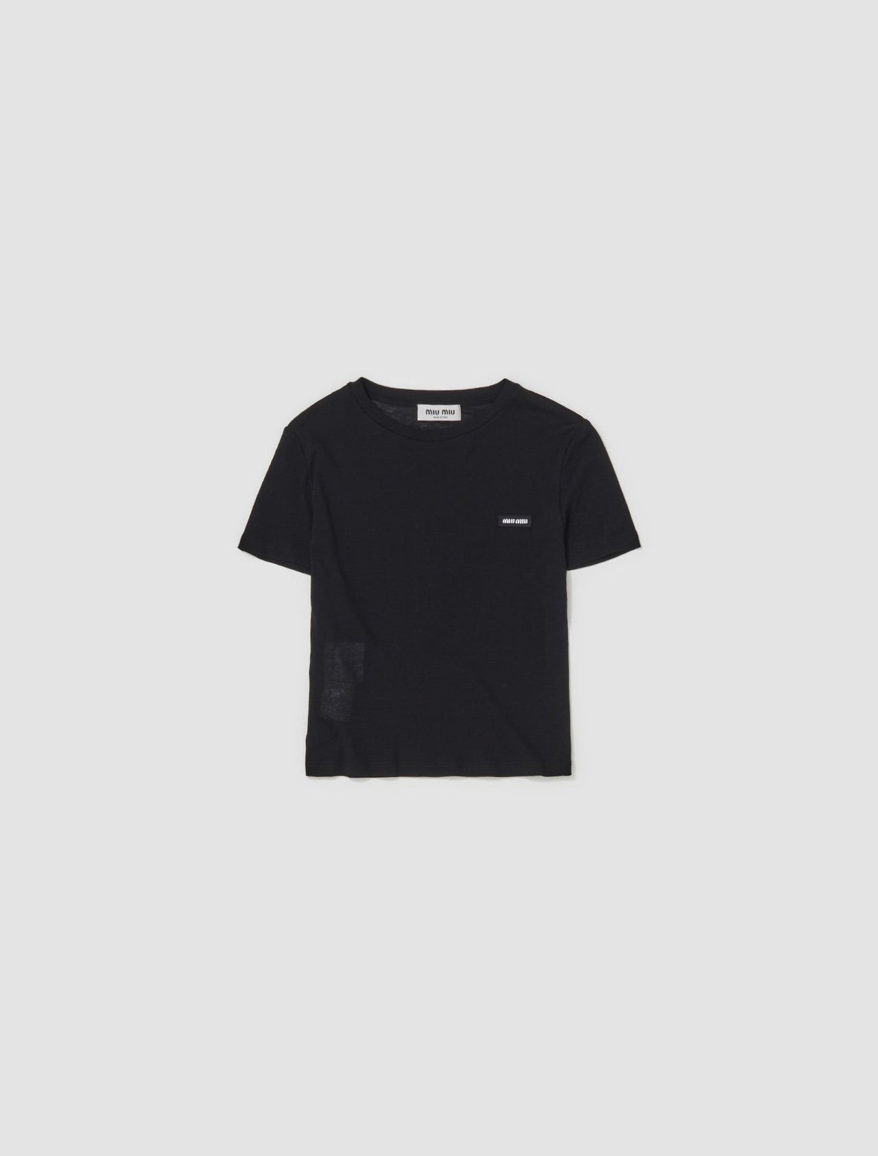 Ribbed Jersey T-Shirt in Black