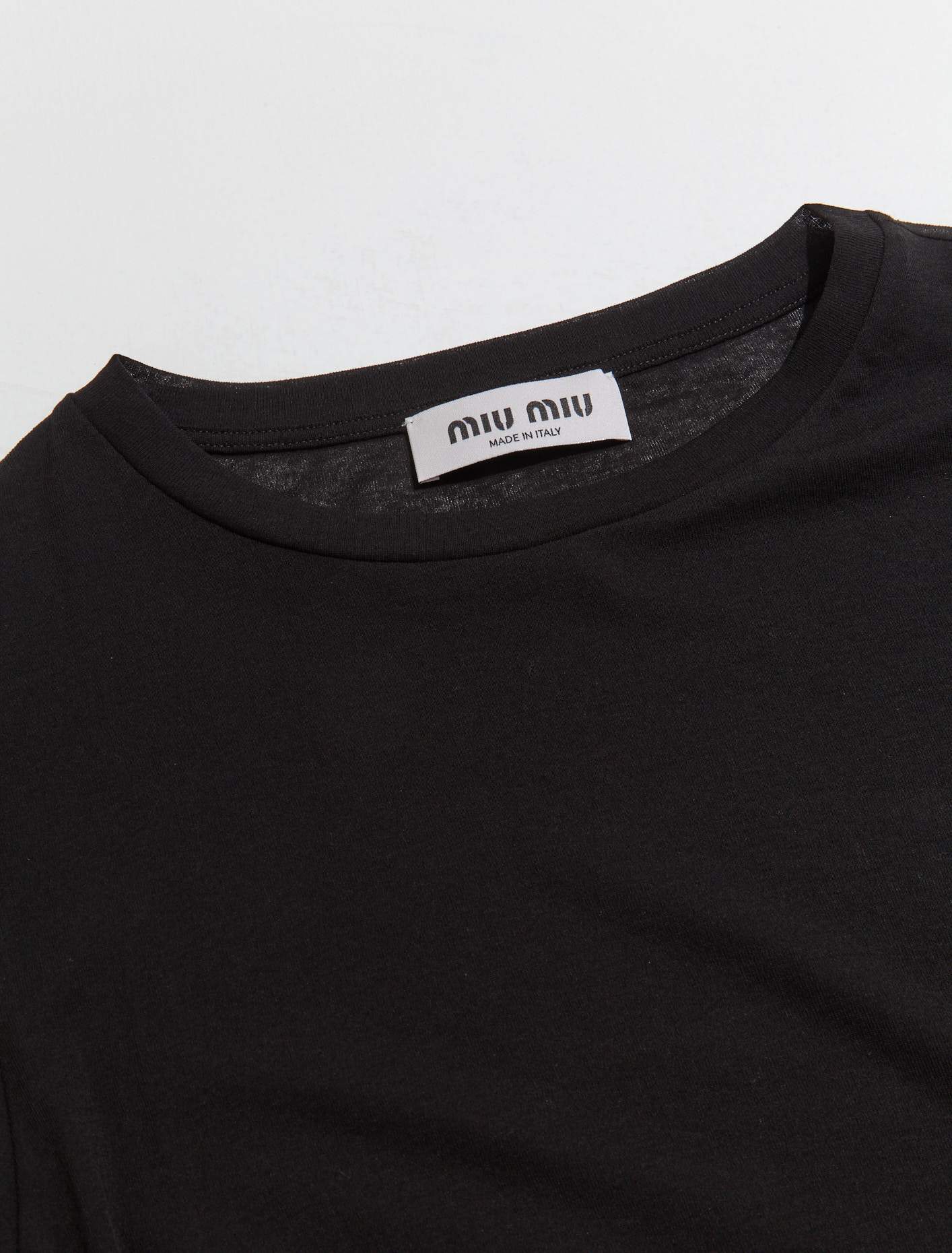 Ribbed Jersey T-Shirt in Black