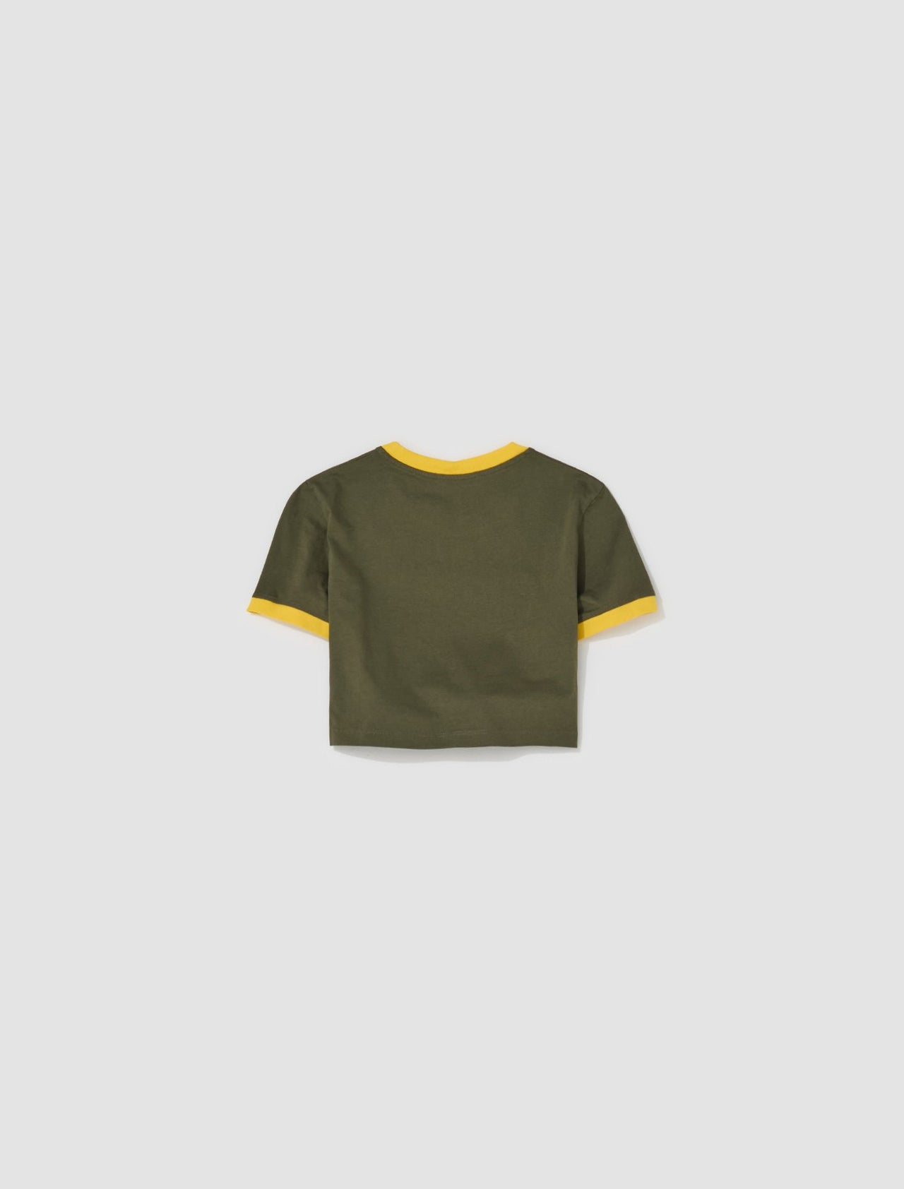 Cropped Logo T-Shirt in Military & Yellow