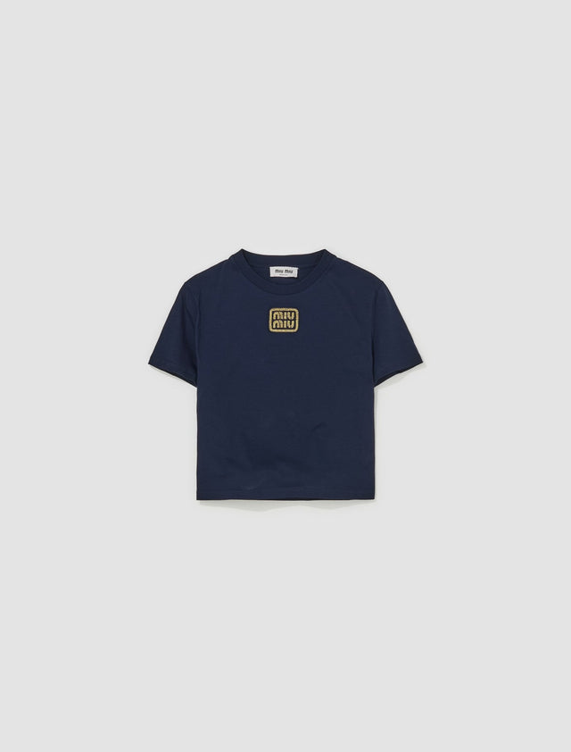 Cotton Logo T-Shirt in Navy