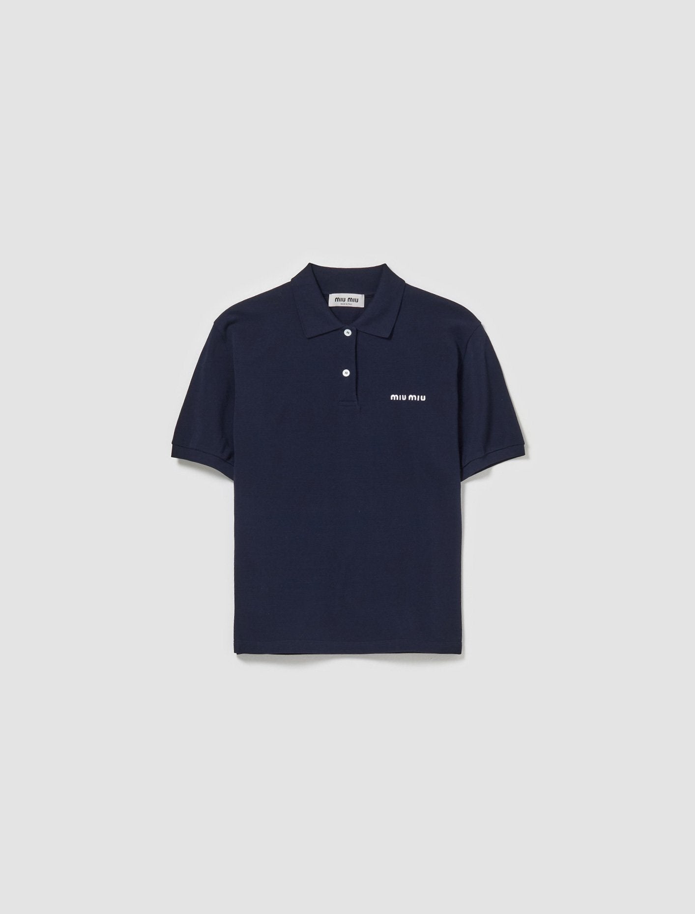 Cotton Piqué Polo Shirt in Navy