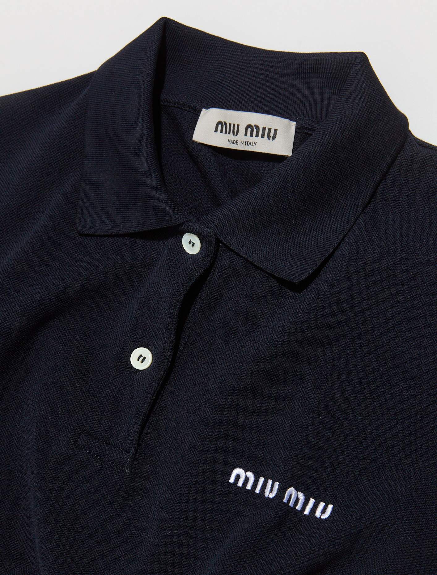 Cotton Piqué Polo Shirt in Navy