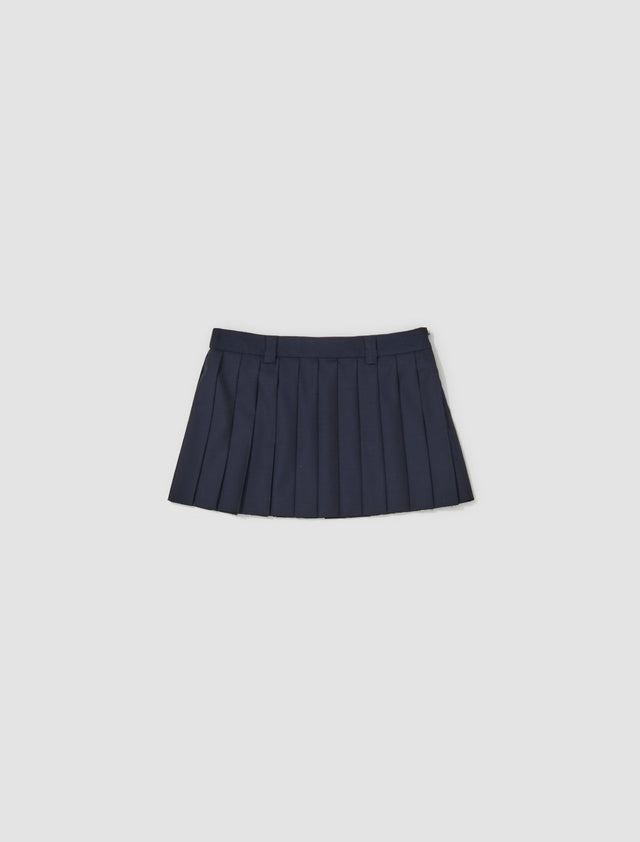 Pleated Mini Skirt in Navy