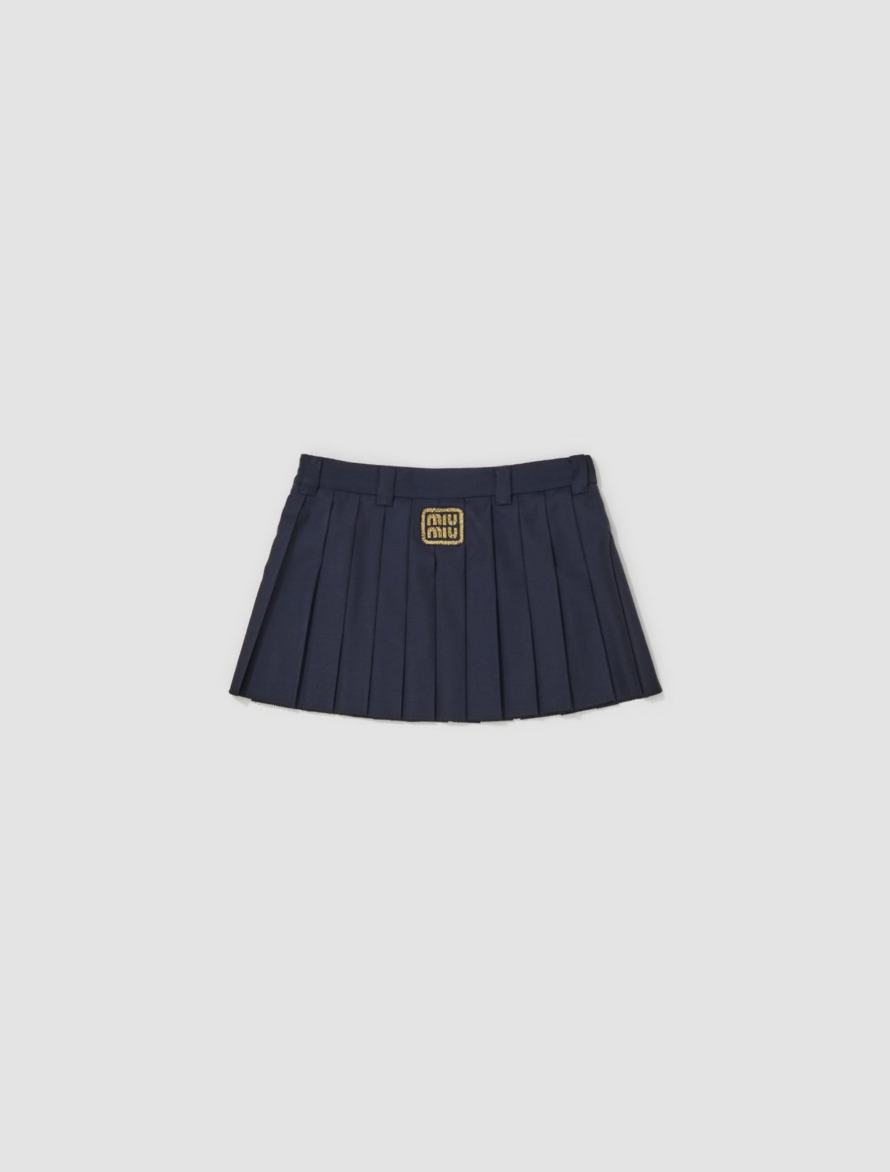 Pleated Mini Skirt in Navy