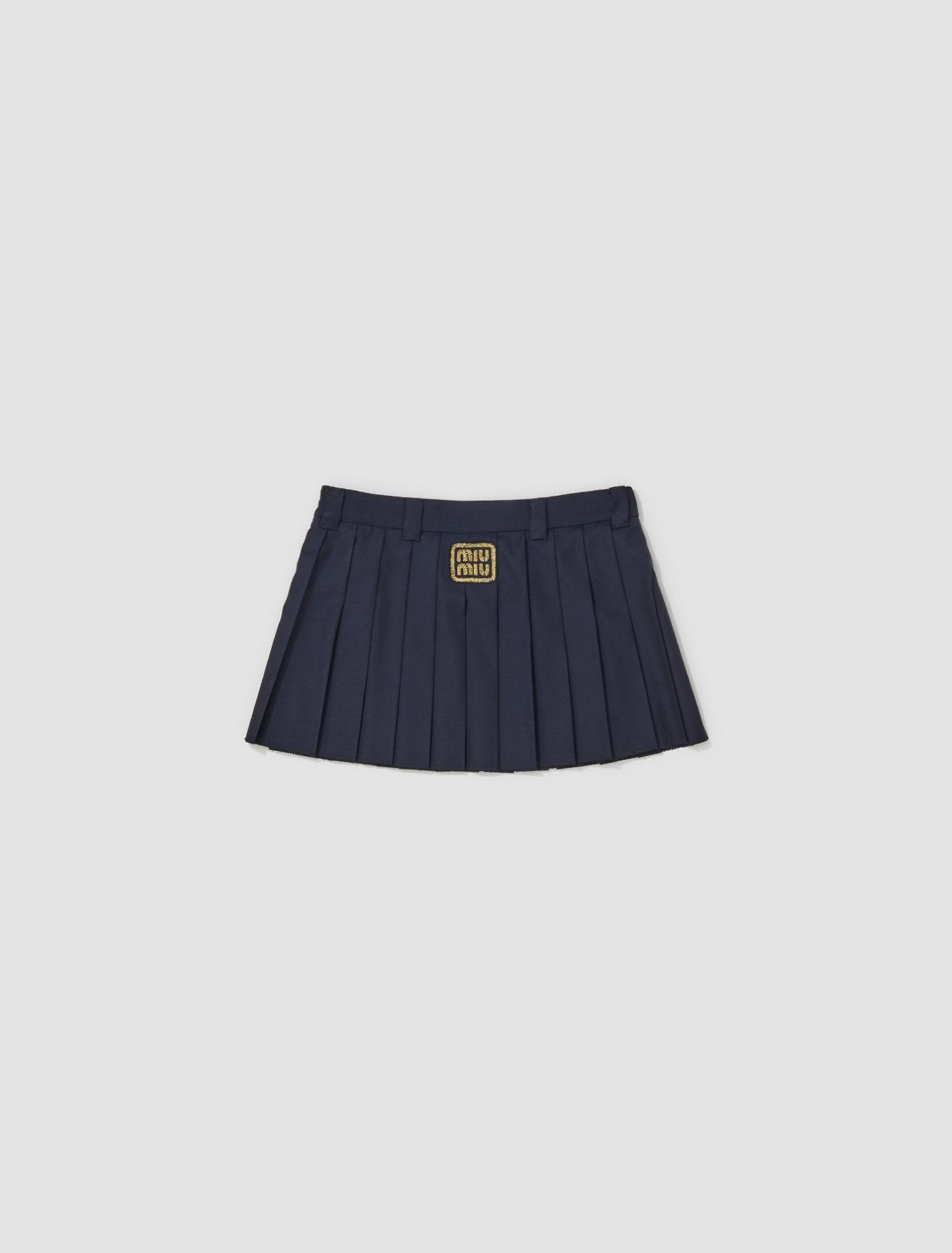 Pleated Mini Skirt in Navy