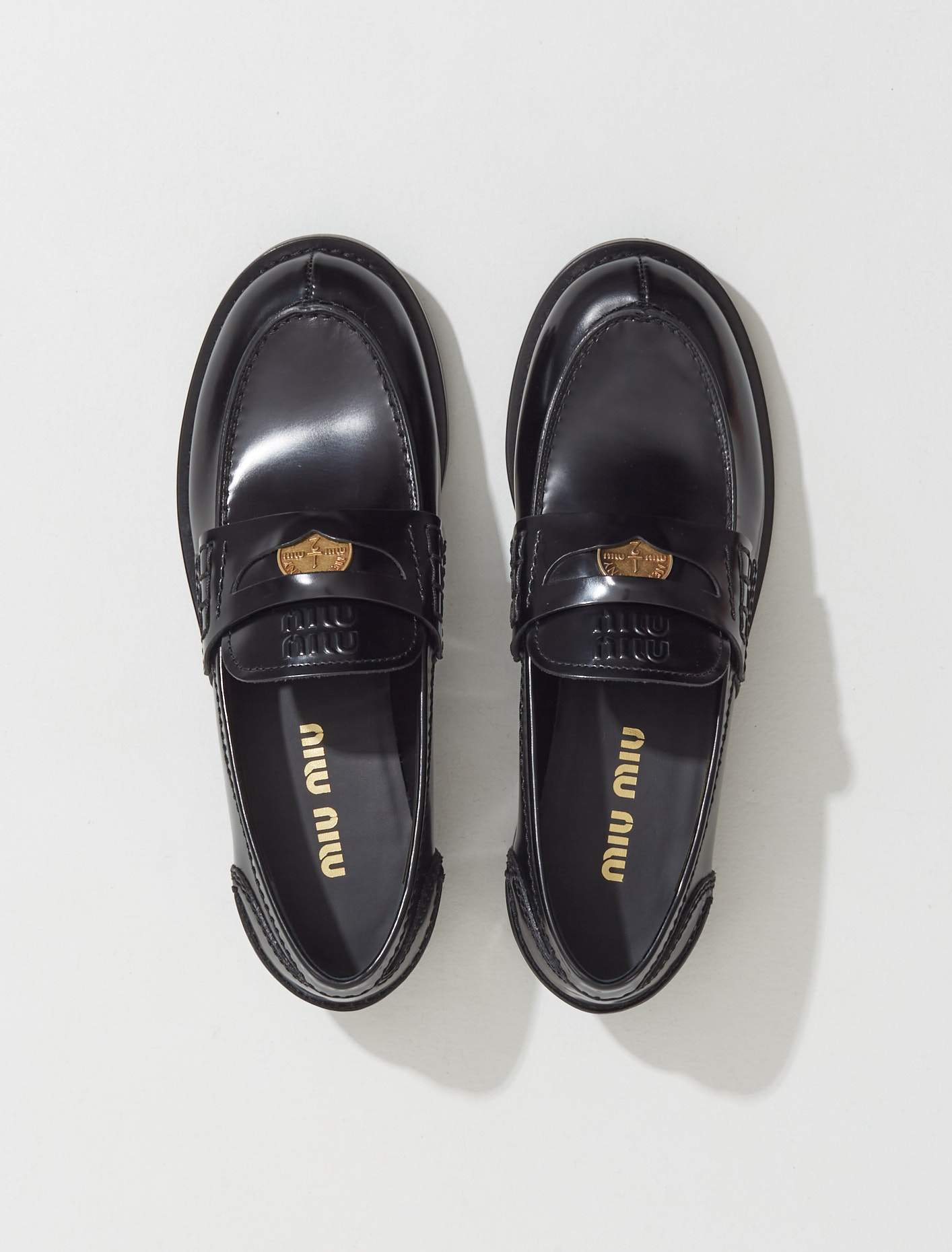 Leather Penny Loafers in Black