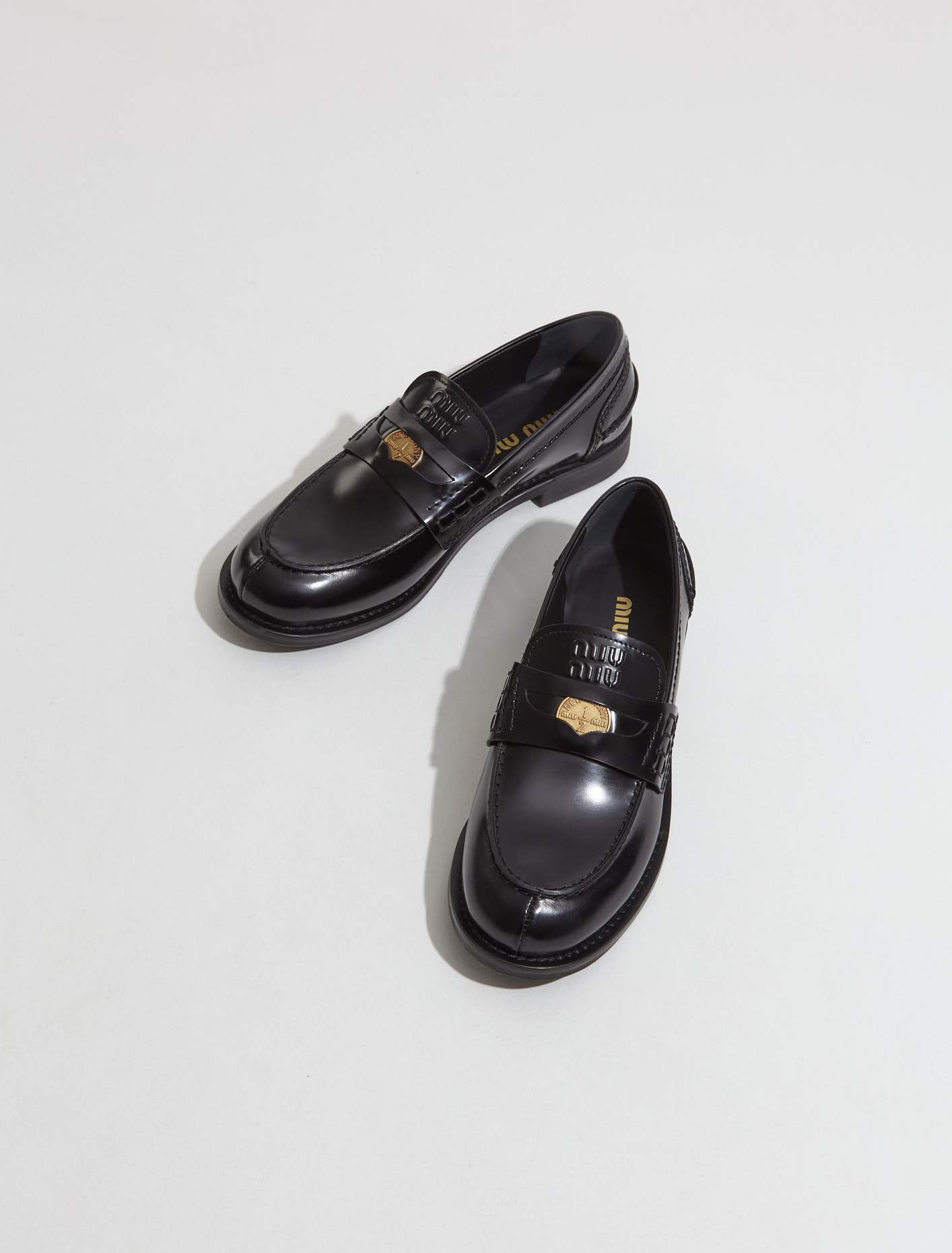 Leather Penny Loafers in Black