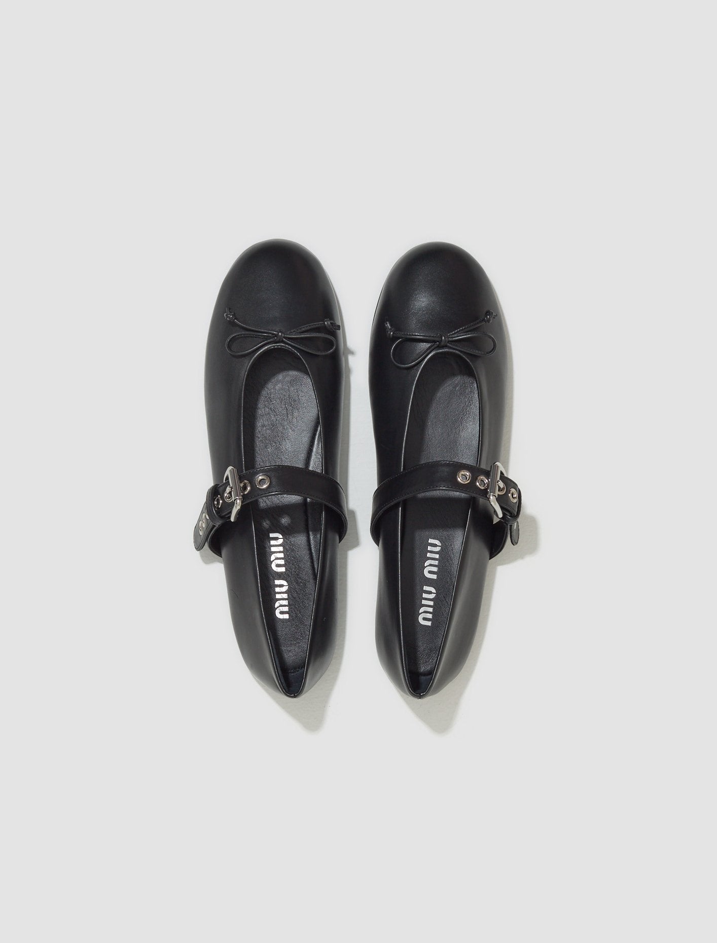 Leather Ballerinas in Black