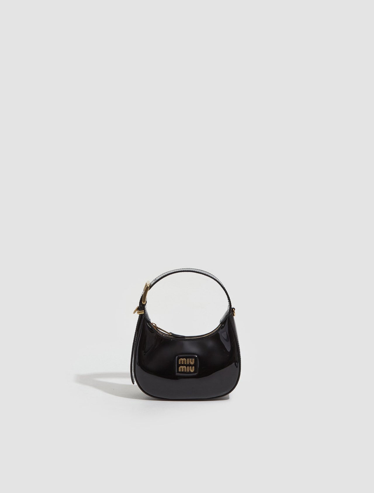 Patent Leather Hobo Bag in Black