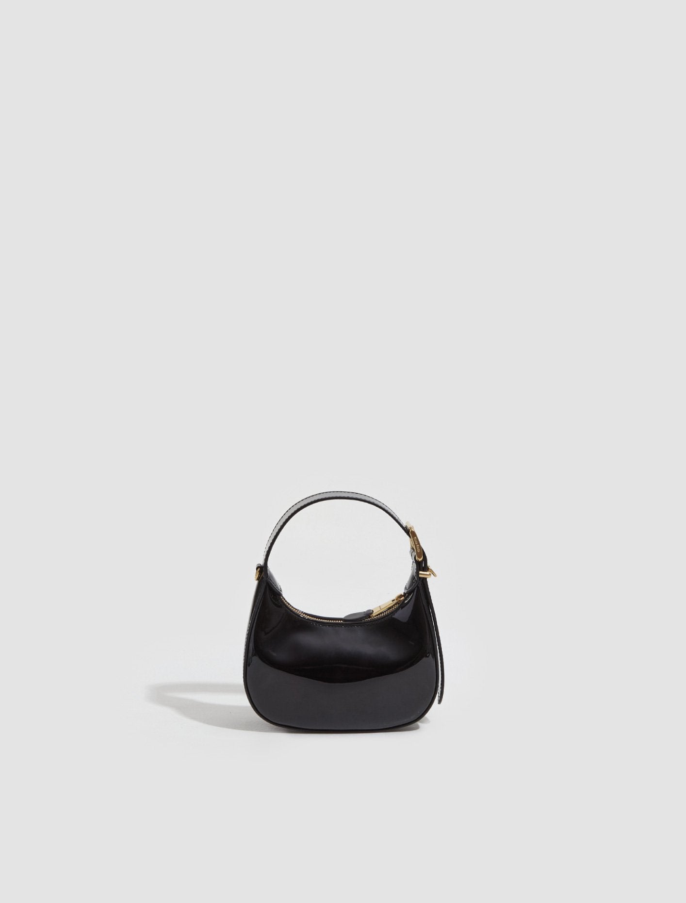 Patent Leather Hobo Bag in Black