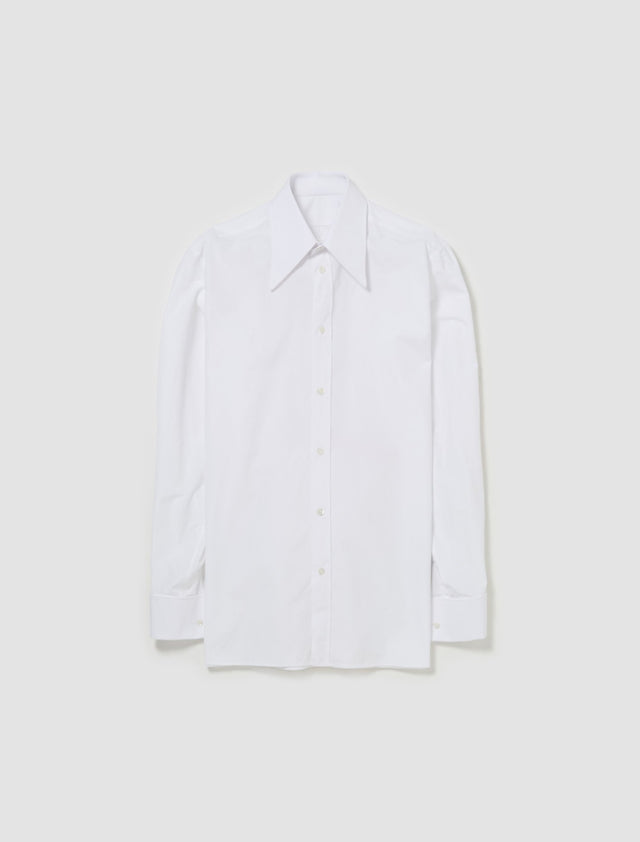 Poited Collar Shirt in White