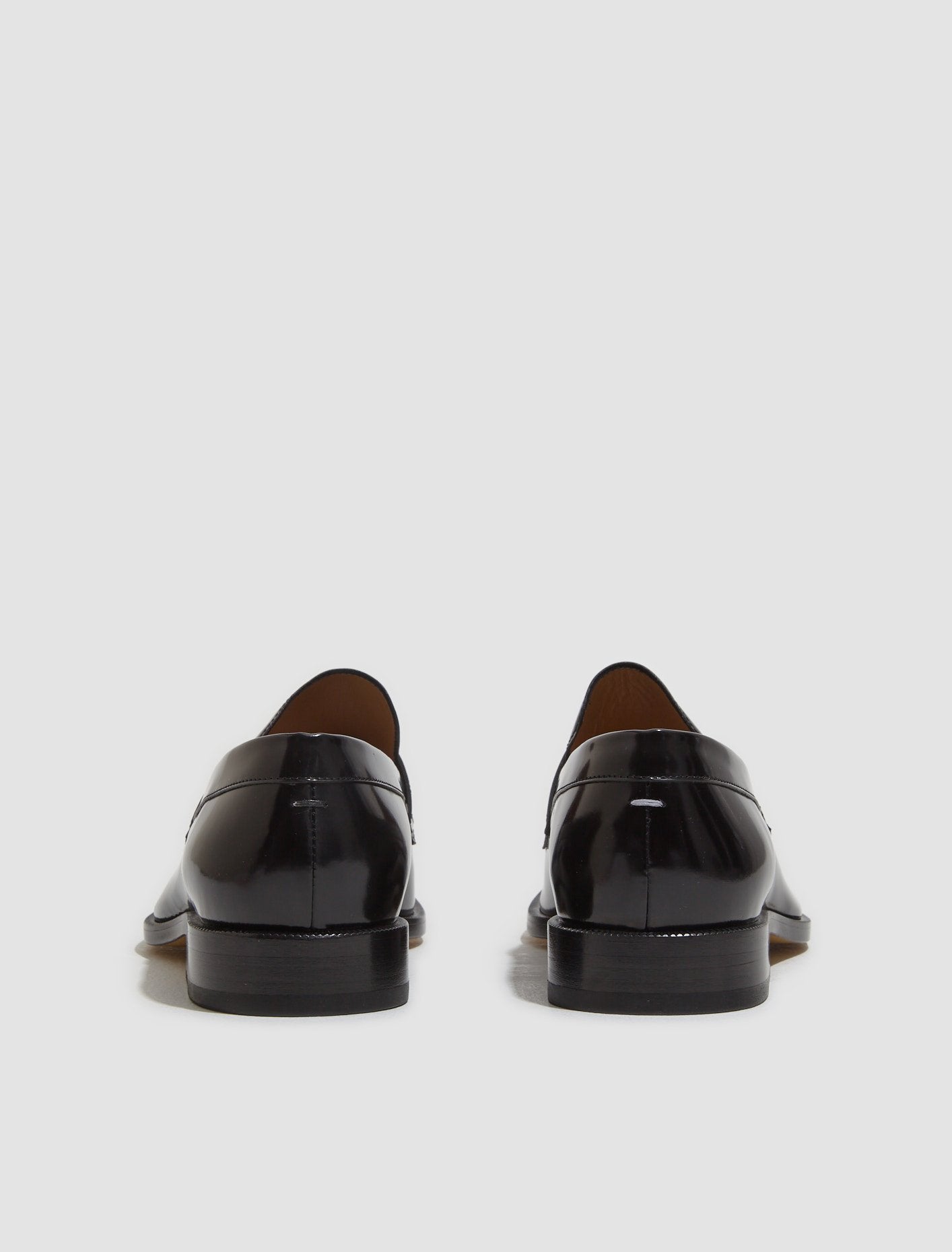 Tabi Brushed Leather Loafers in Black