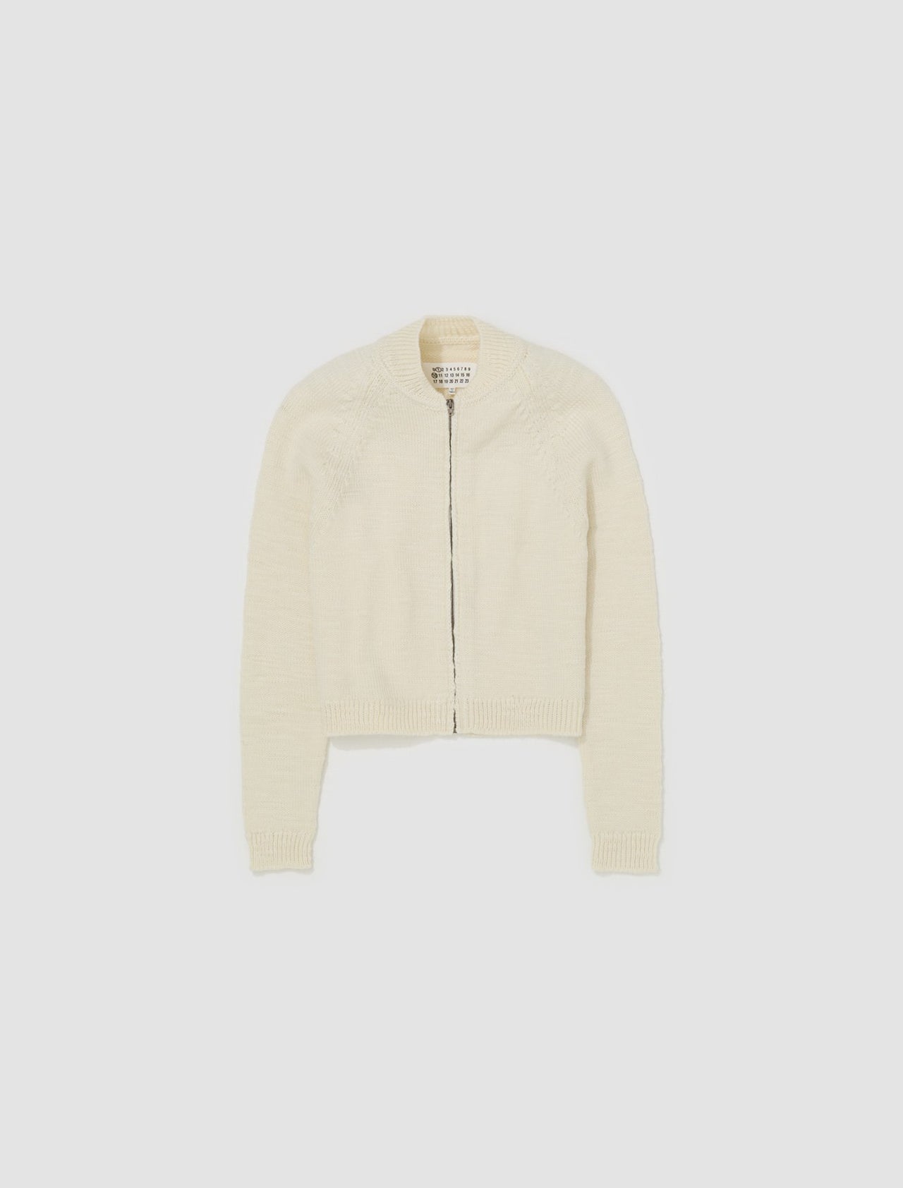 Zip-Up Cardigan in Off White