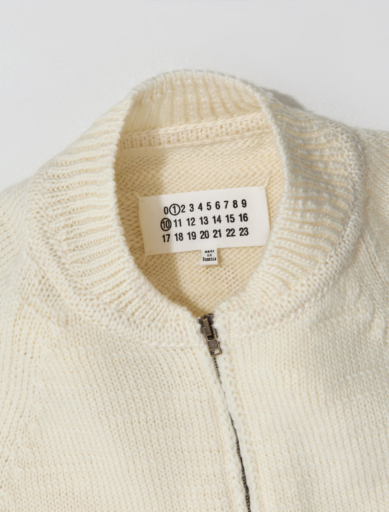 Zip-Up Cardigan in Off White