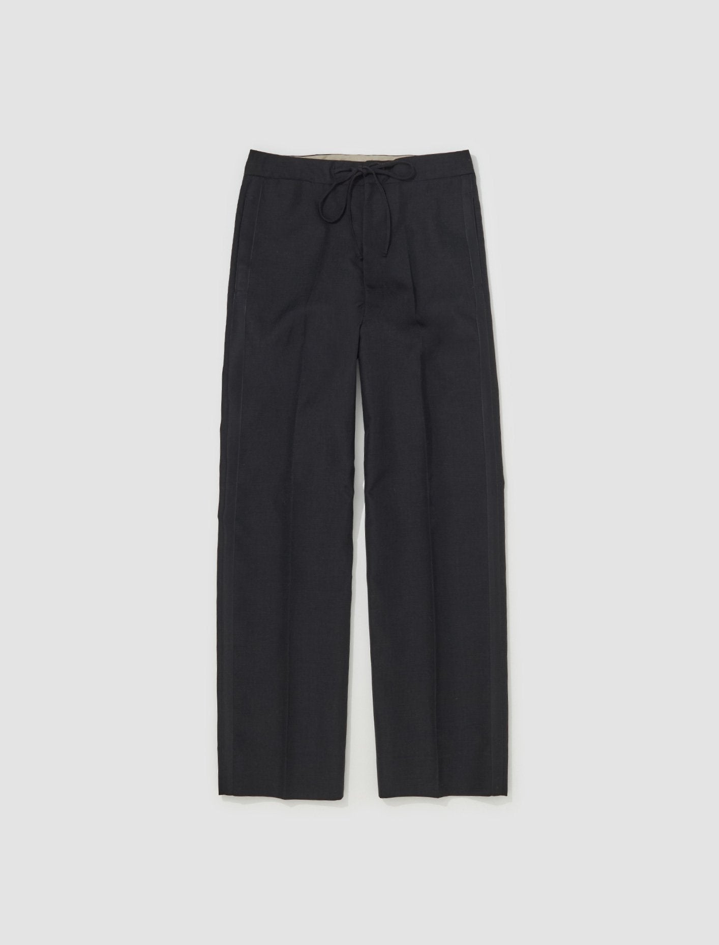 Waist Tie Trousers in Black