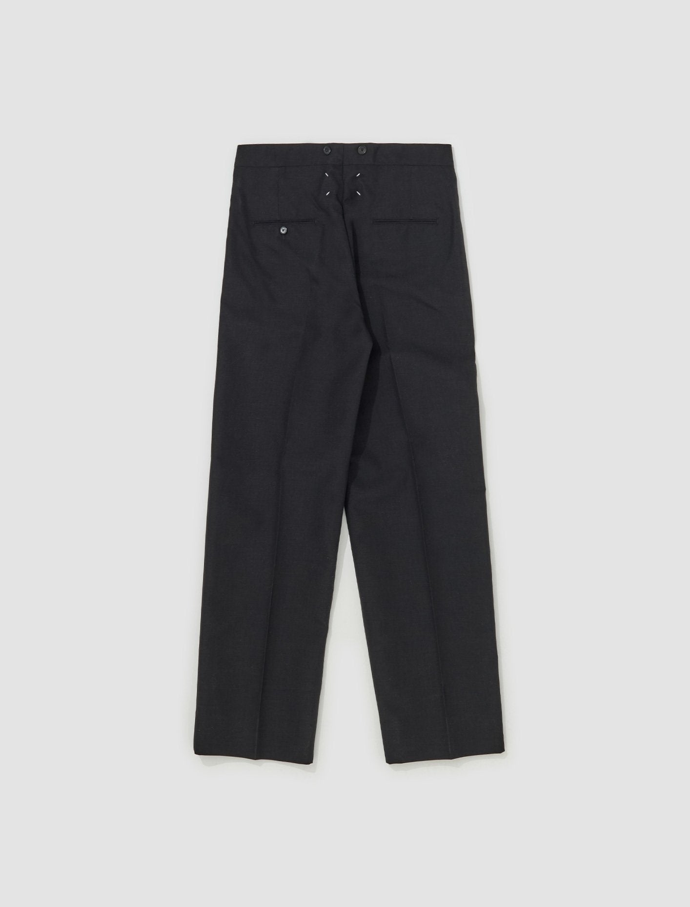 Waist Tie Trousers in Black