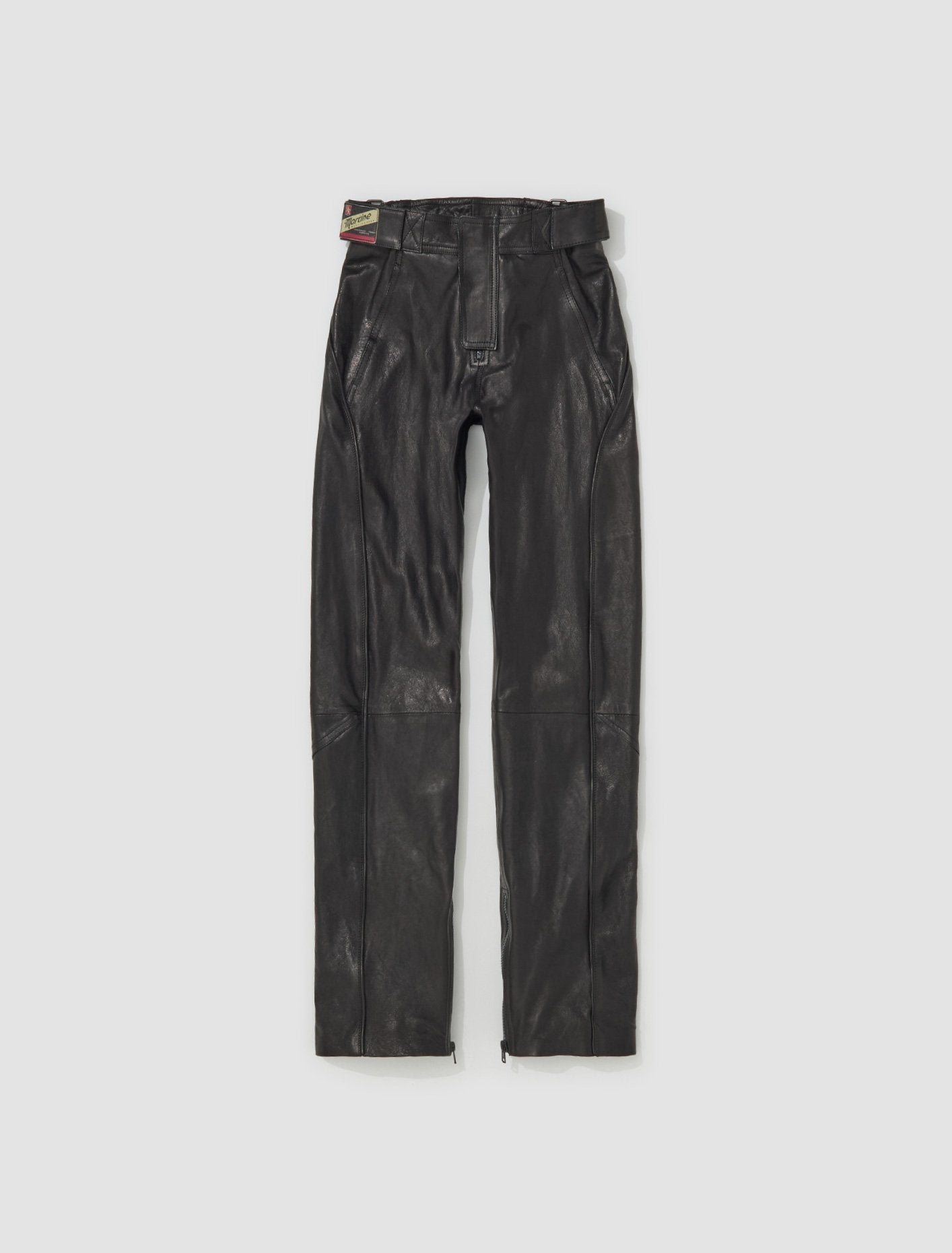 Leather Panelled Trousers in Black