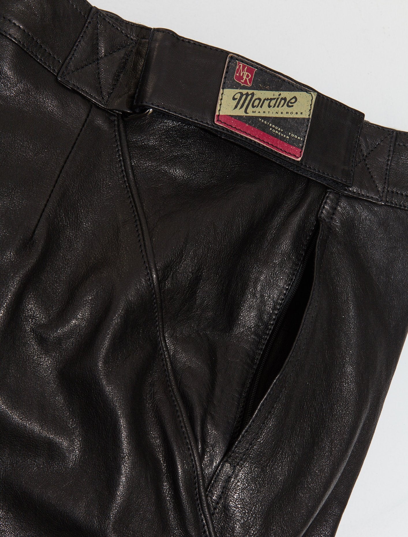 Leather Panelled Trousers in Black