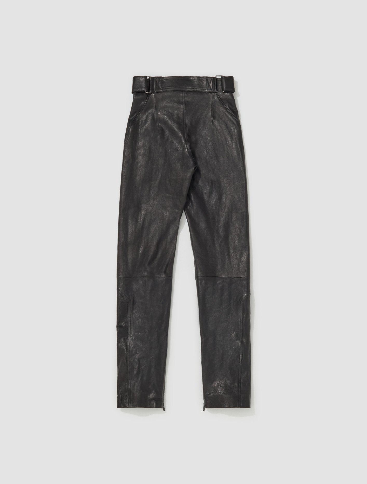 Leather Panelled Trousers in Black