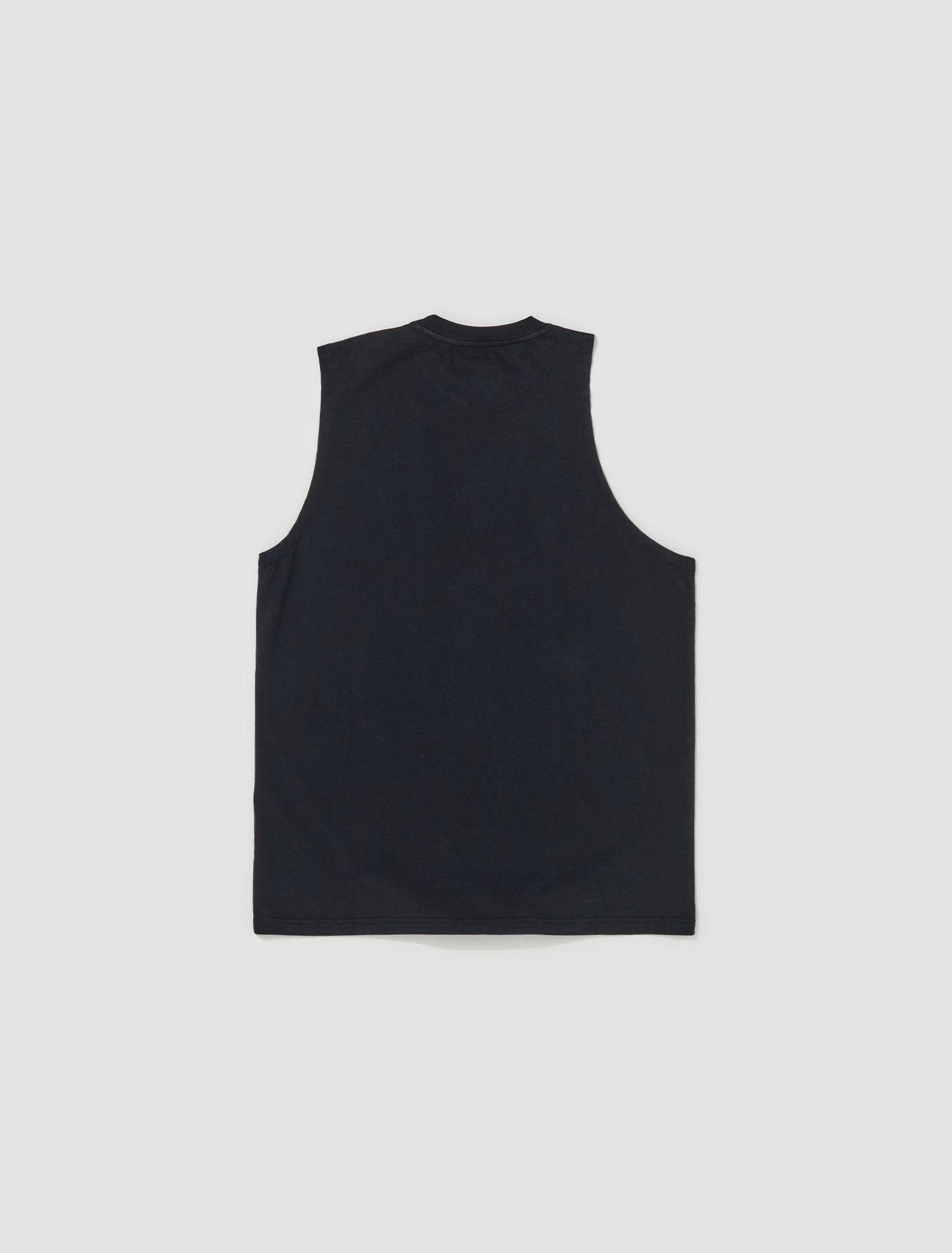 Logo Vest in Black Pigment Dye