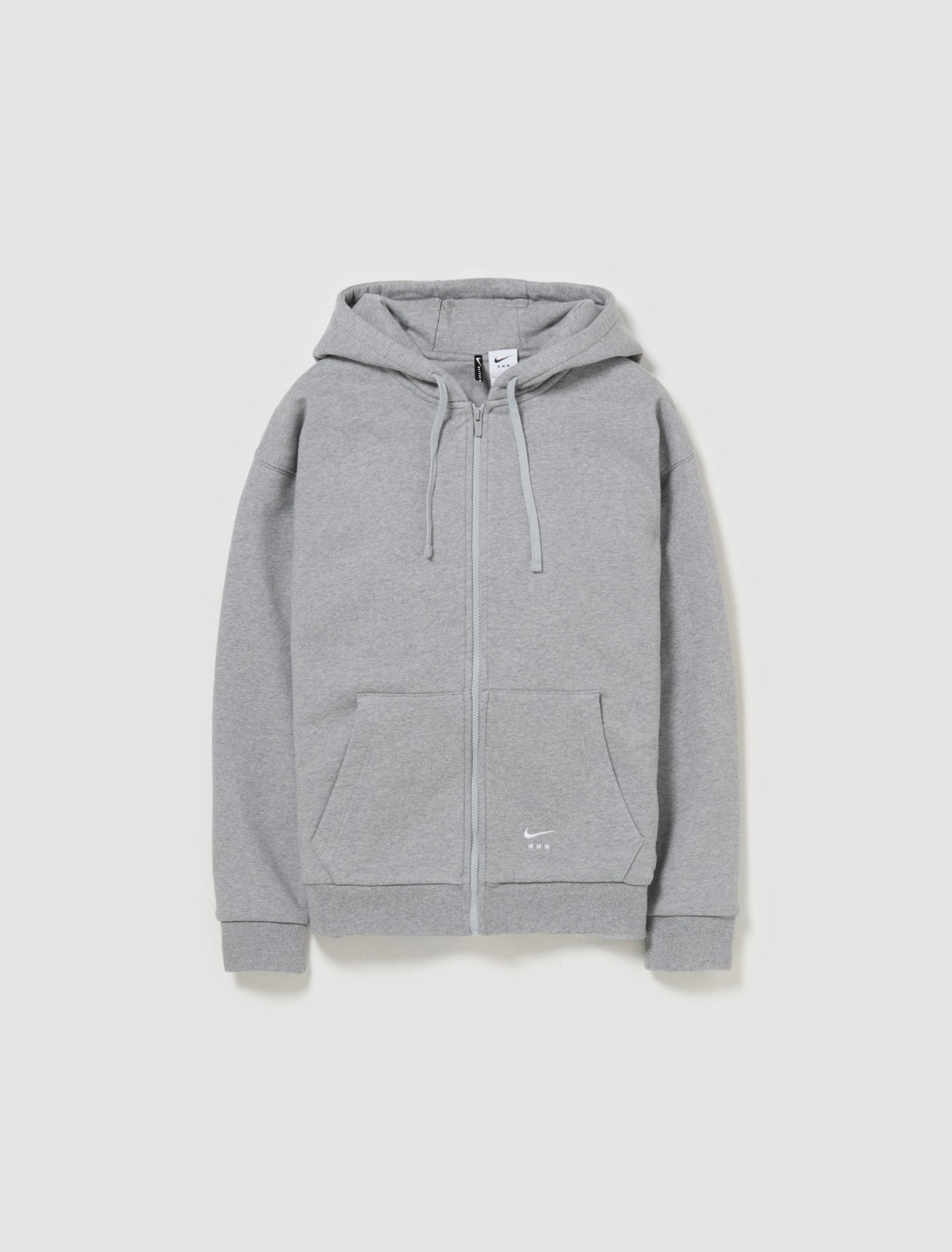 x MMW Full-Zip Fleece Hoodie in Grey Heather