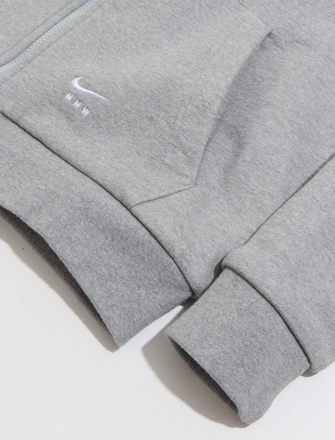 x MMW Full-Zip Fleece Hoodie in Grey Heather