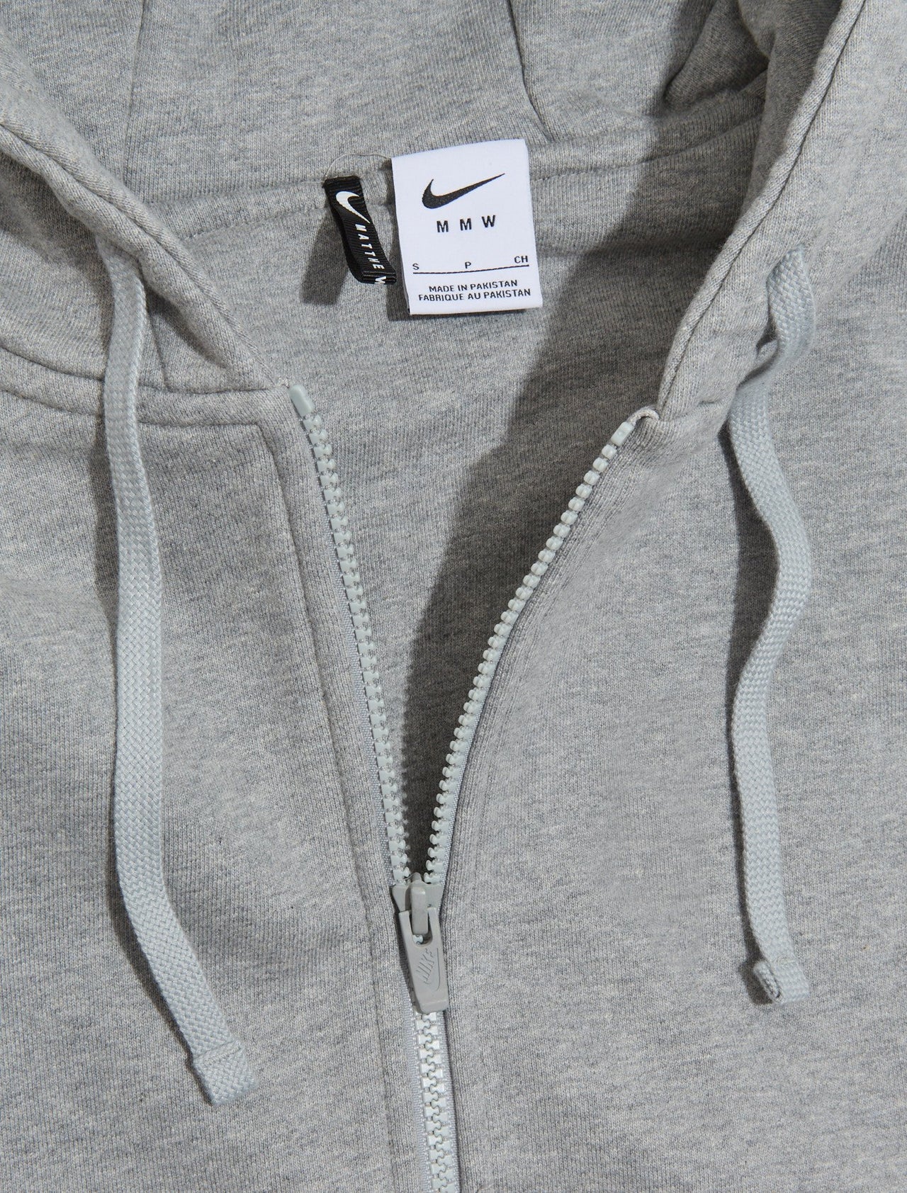 x MMW Full-Zip Fleece Hoodie in Grey Heather