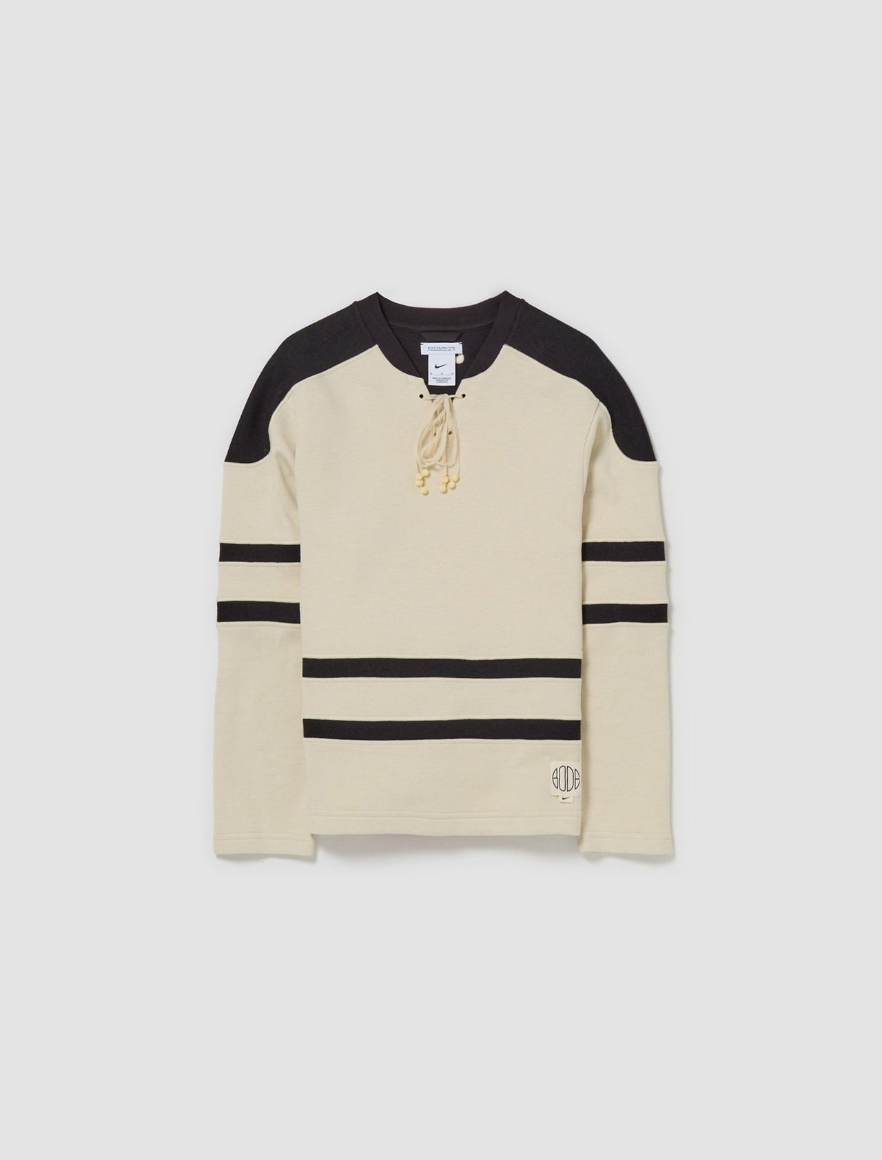 x Bode Lacing Knit Sweatshirt in Ecru