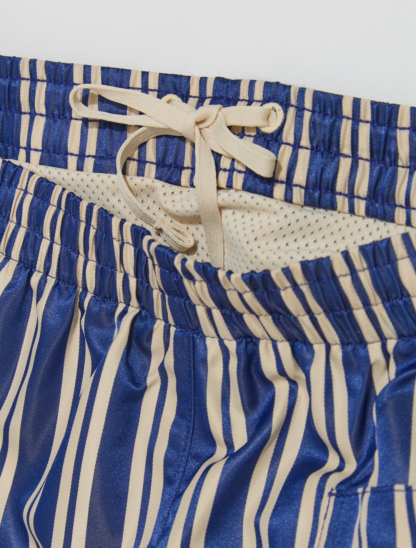 x Bode Scrimmage Shorts in Ecru & Deep Royal