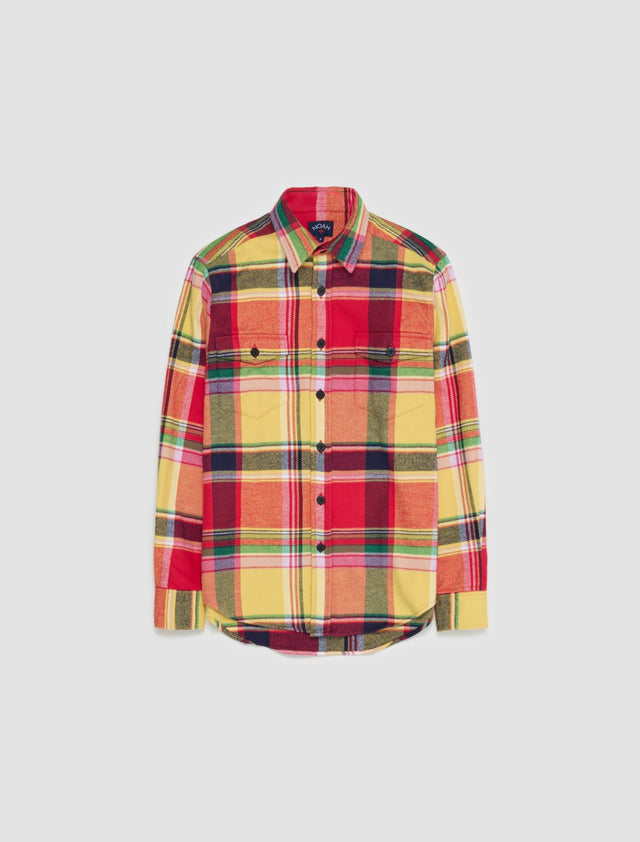 Bright Plaid Heavyweight Flannel Shirt in Yellow