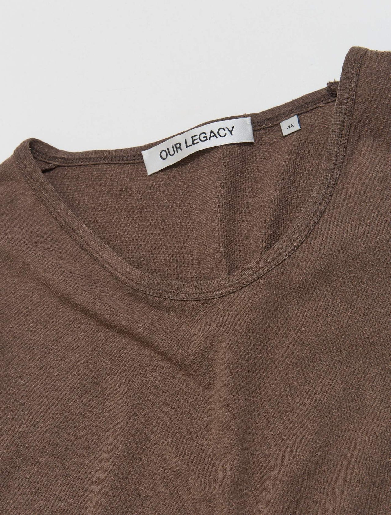 U-Neck Cotton Silk T-Shirt in Washed Charcoal