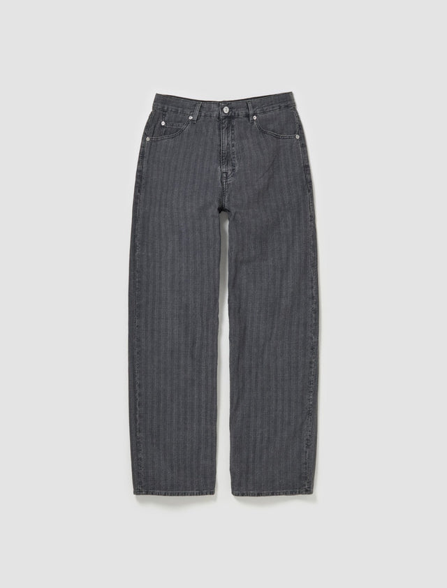 Vast Cut Jeans in Washed Grey Torino Stripe
