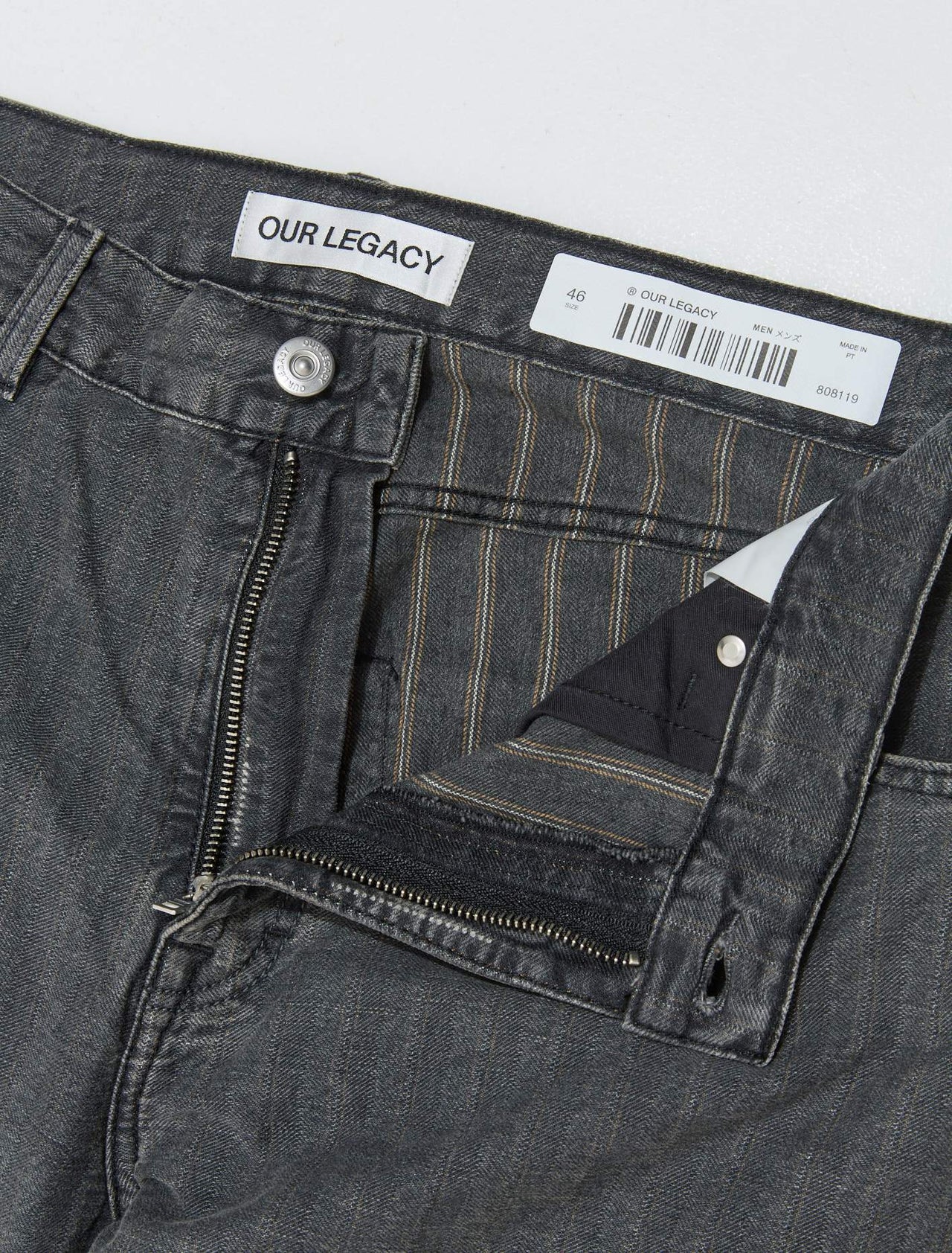 Vast Cut Jeans in Washed Grey Torino Stripe