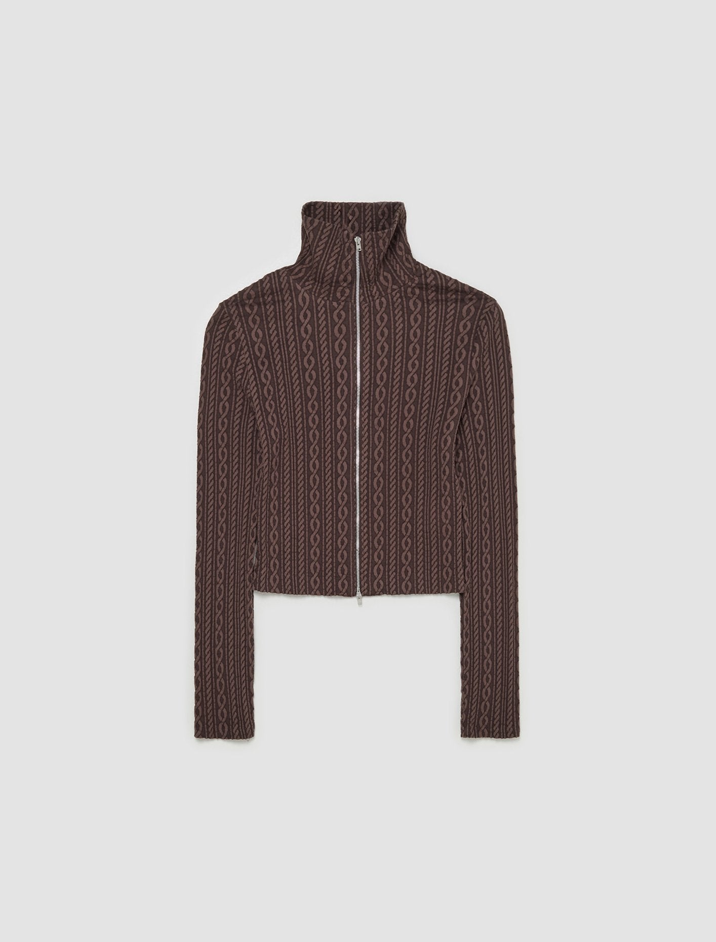 Slim Zip Longsleeve in Indulgent Choco