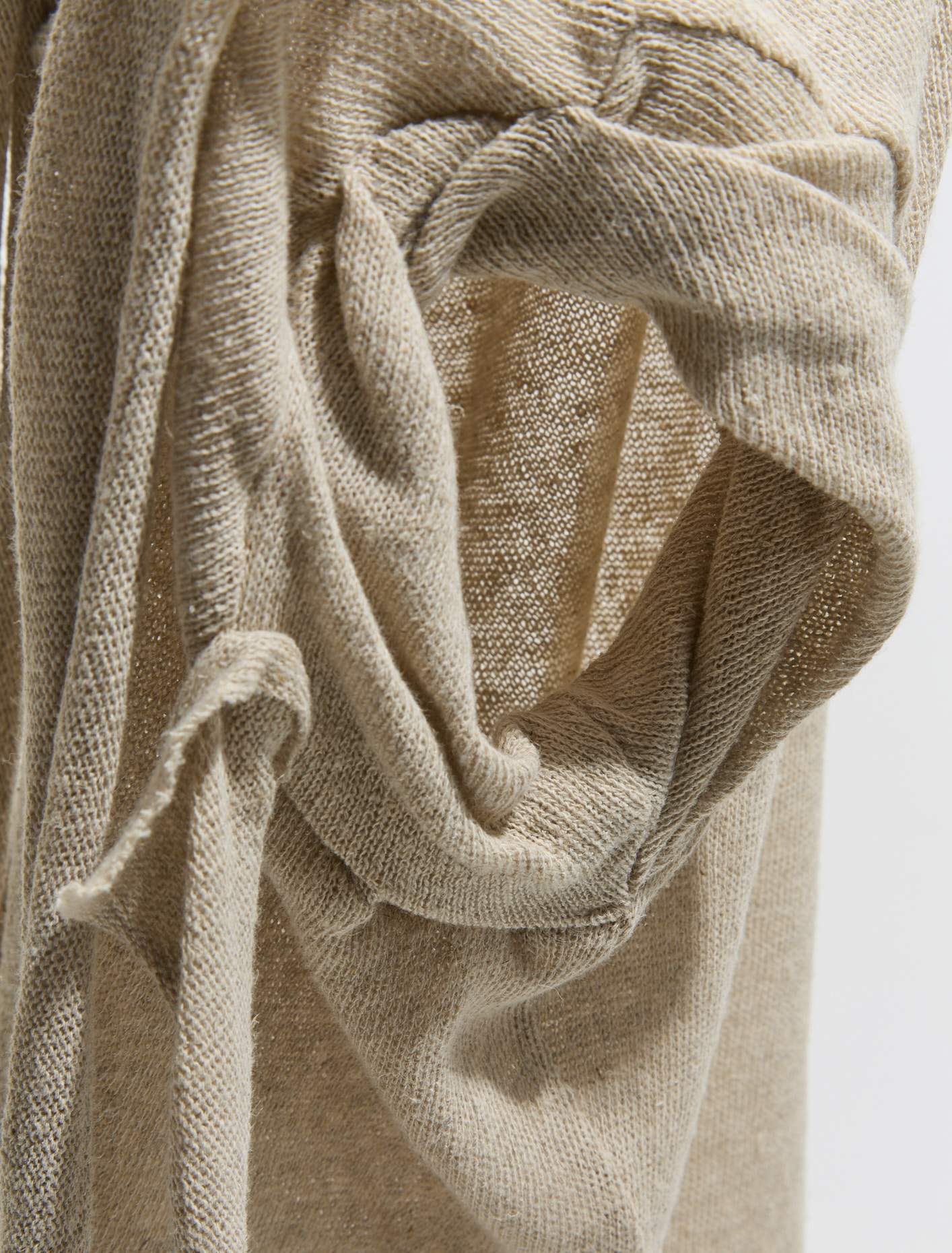 Deconstructed Linen Top in Beige