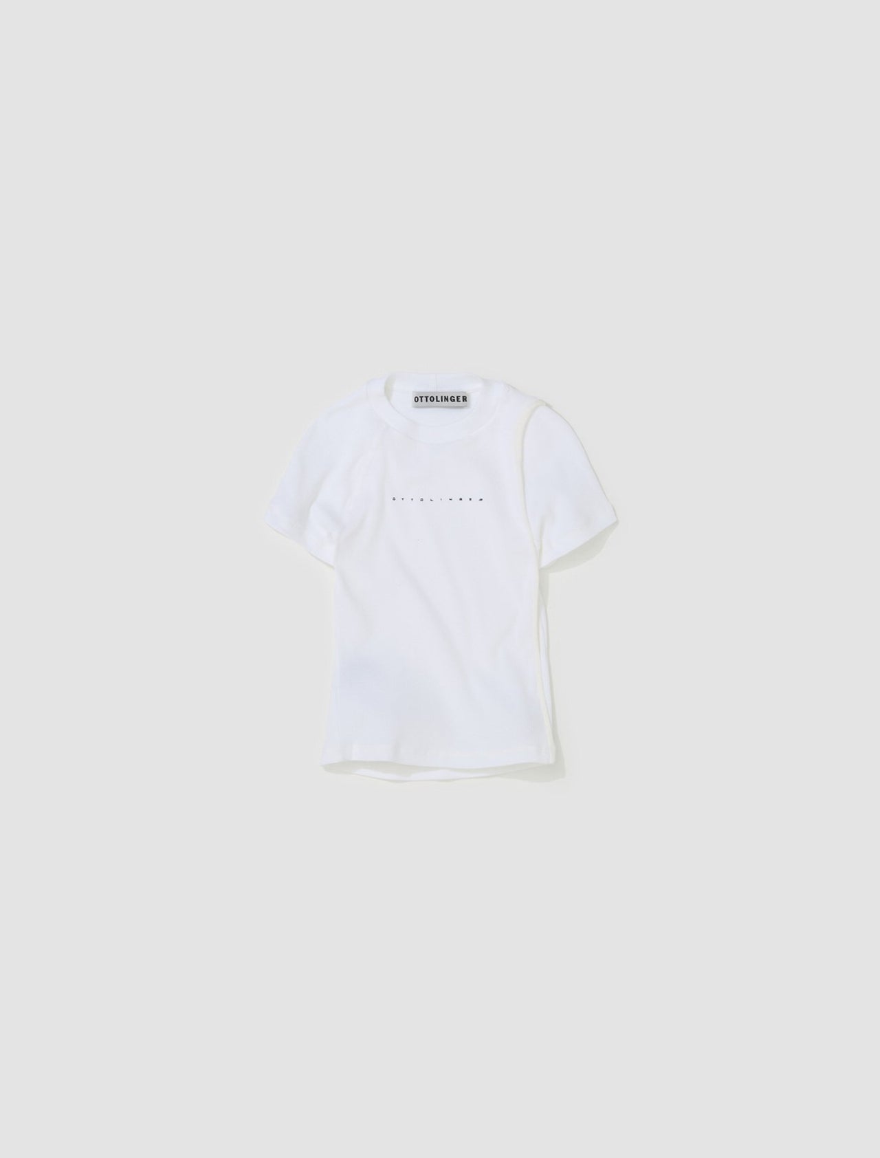 Deconstructed Rib T-Shirt in White