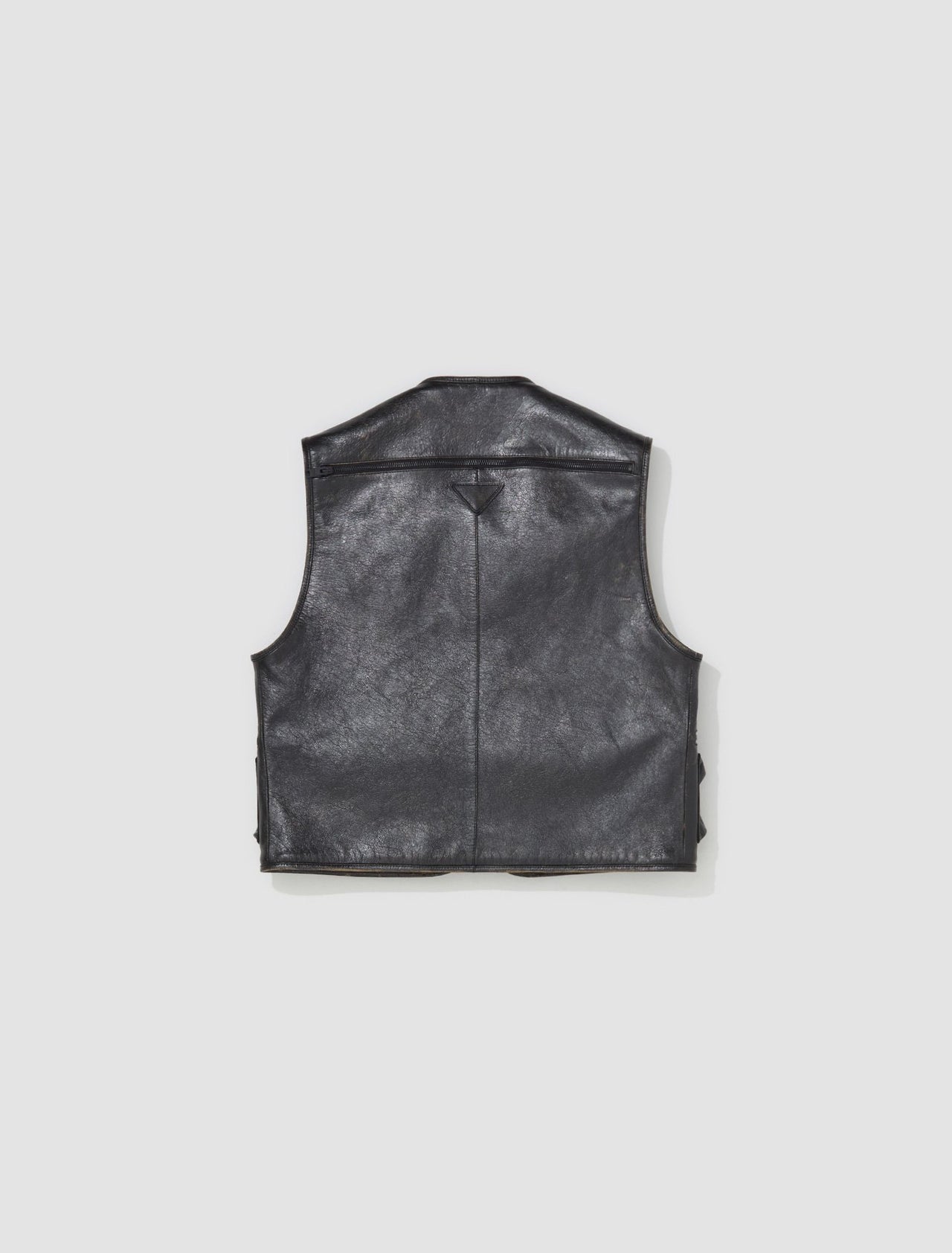 Leather Vest with Pockets in Black