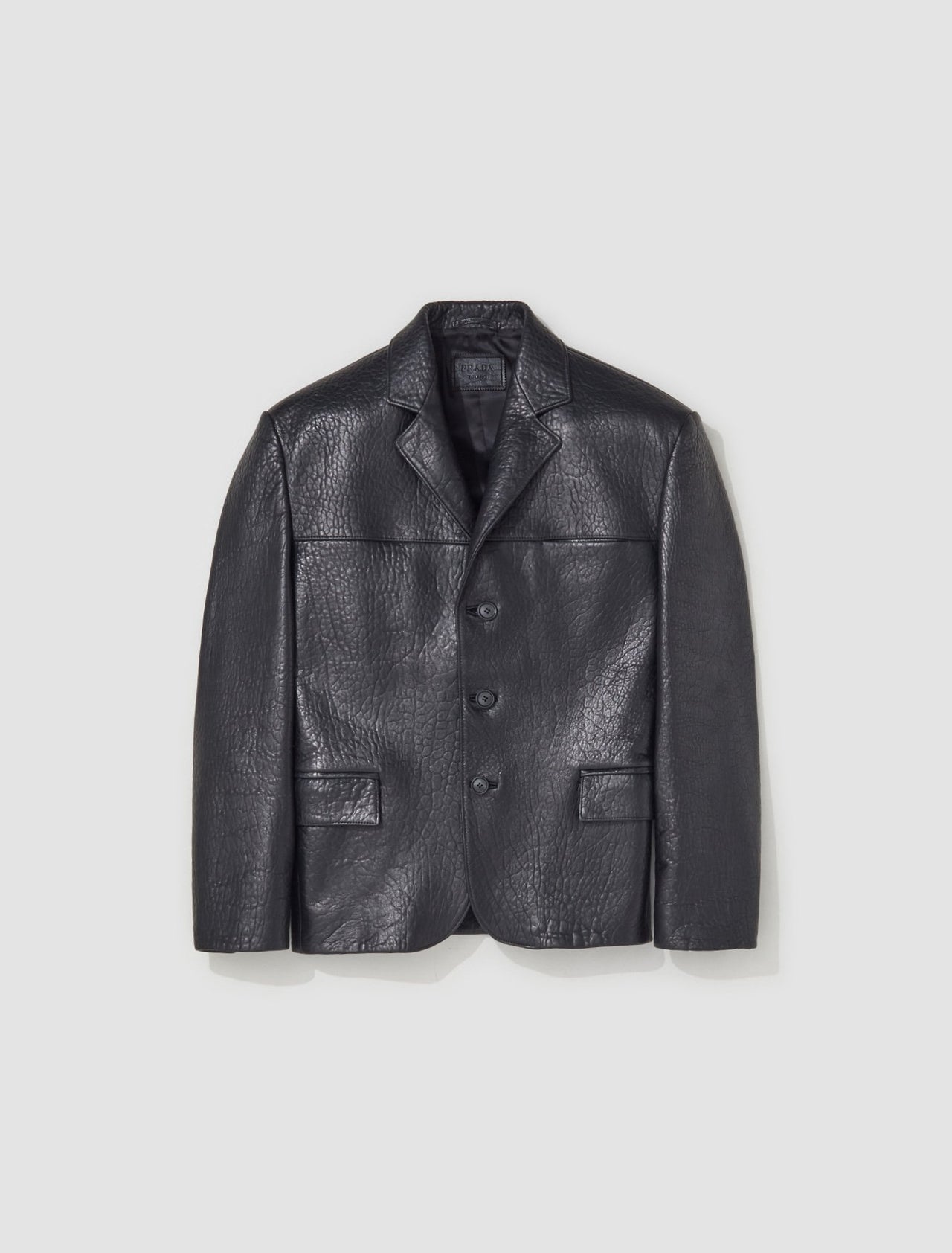 Nappa Leather Blazer Jacket in Black