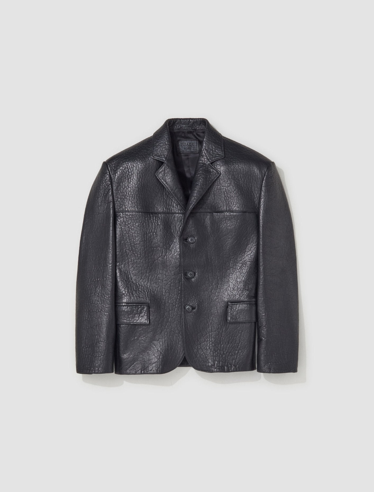 Nappa Leather Blazer Jacket in Black