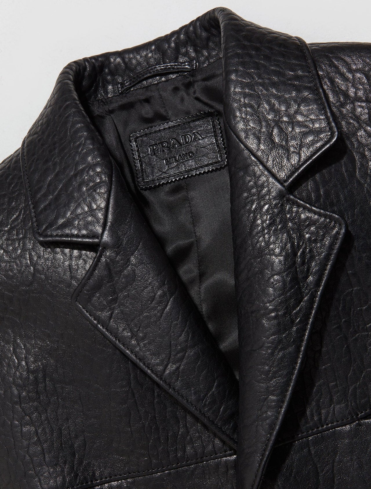 Nappa Leather Blazer Jacket in Black